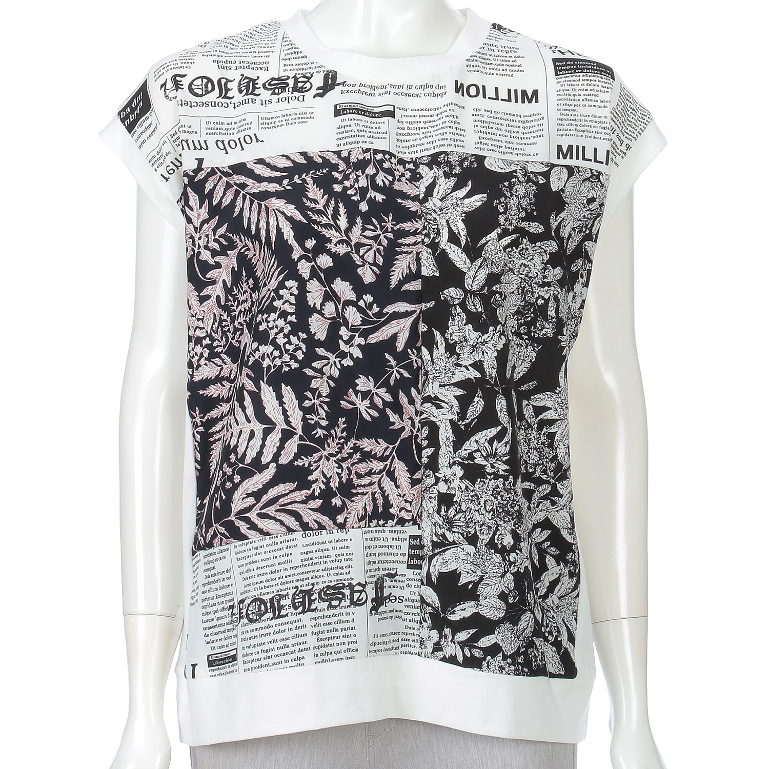 前身布帛プリントフレンチ袖プルオーバー - 画像5