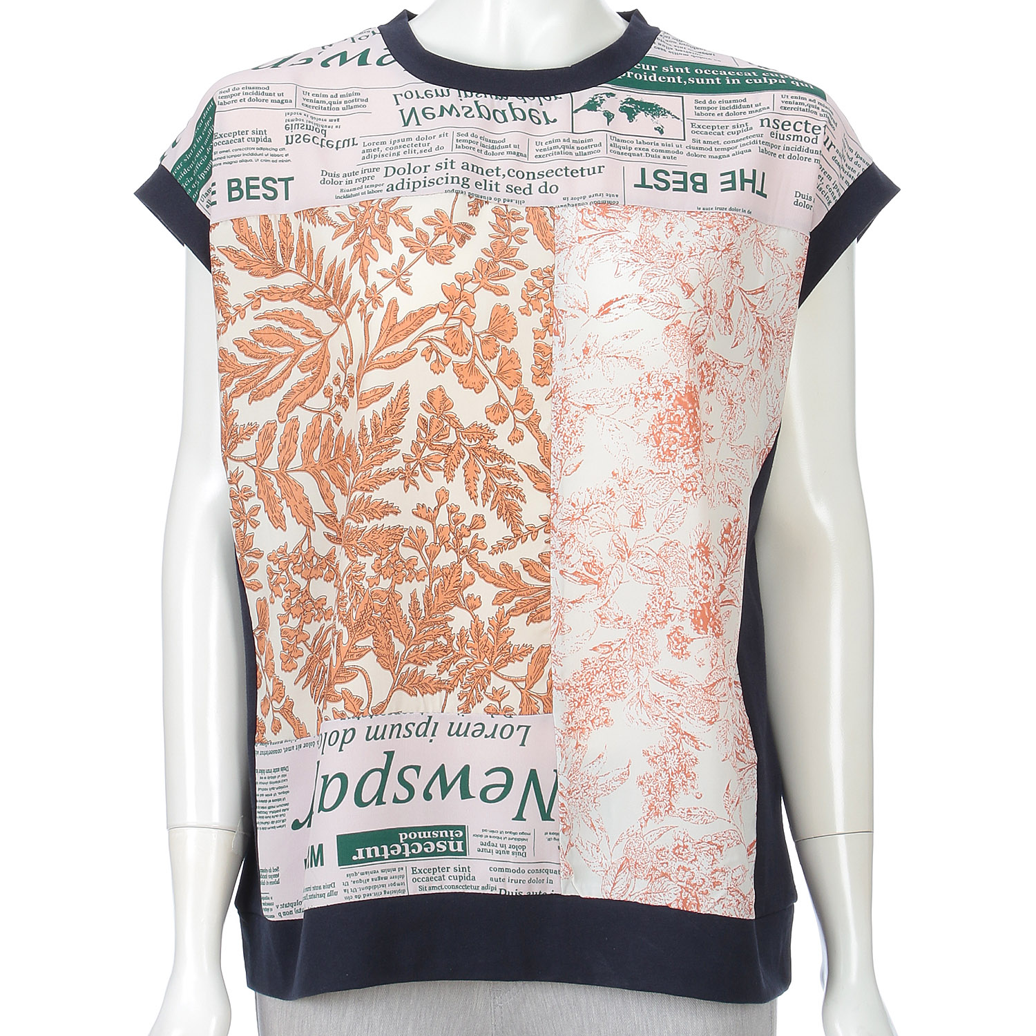 前身布帛プリントフレンチ袖プルオーバー - 画像7