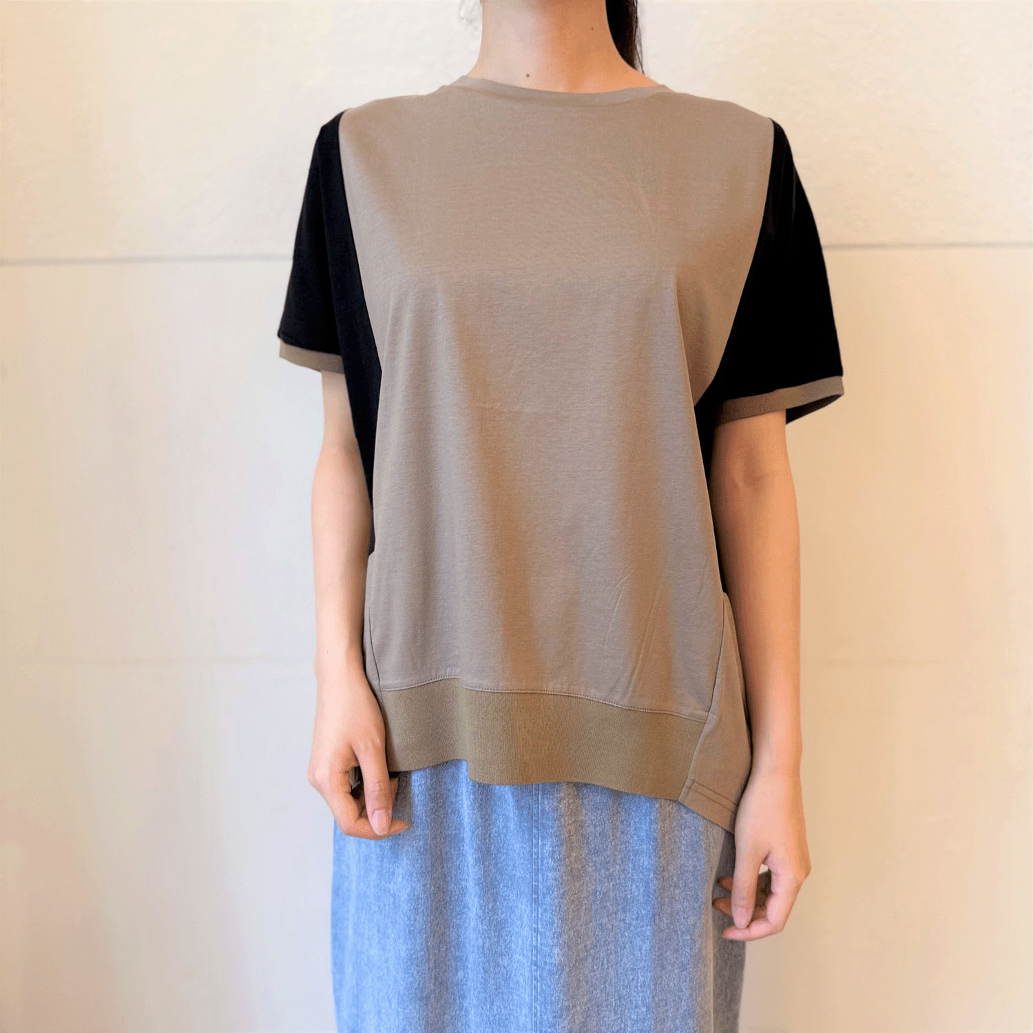 tricot tricot 切替フレンチカットソー