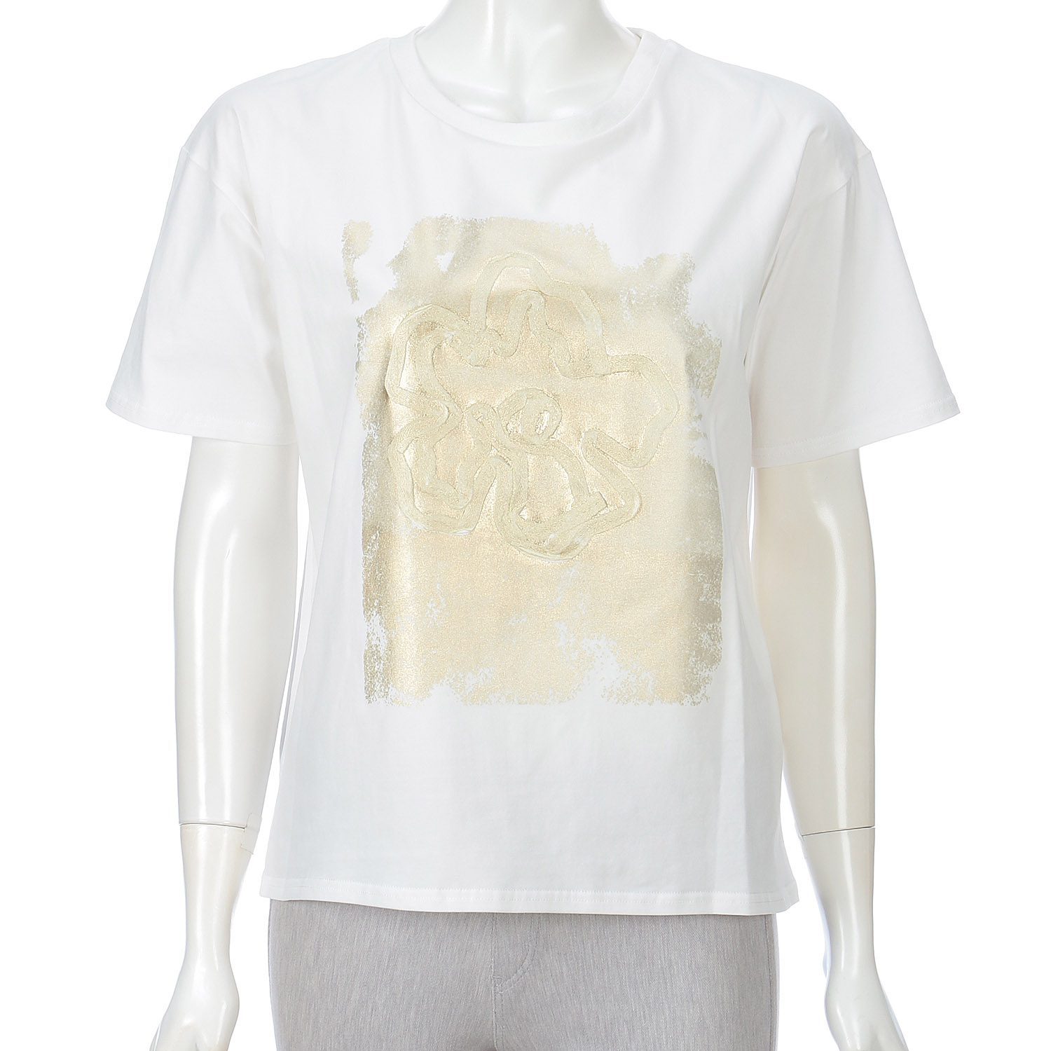 コード刺繍＆箔ペイントTシャツ - 画像9