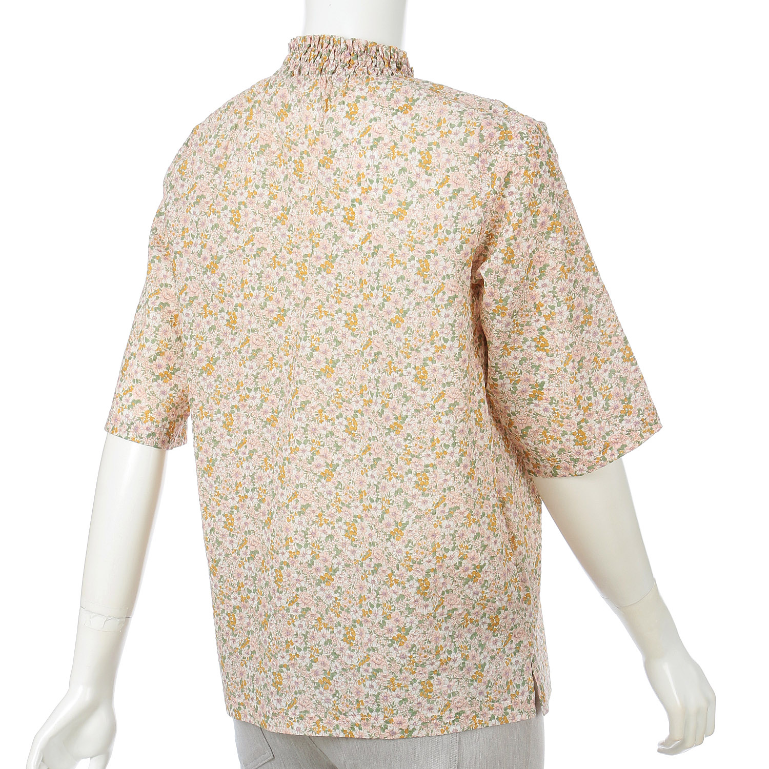 衿シャーリング花柄プルオーバー - 画像4