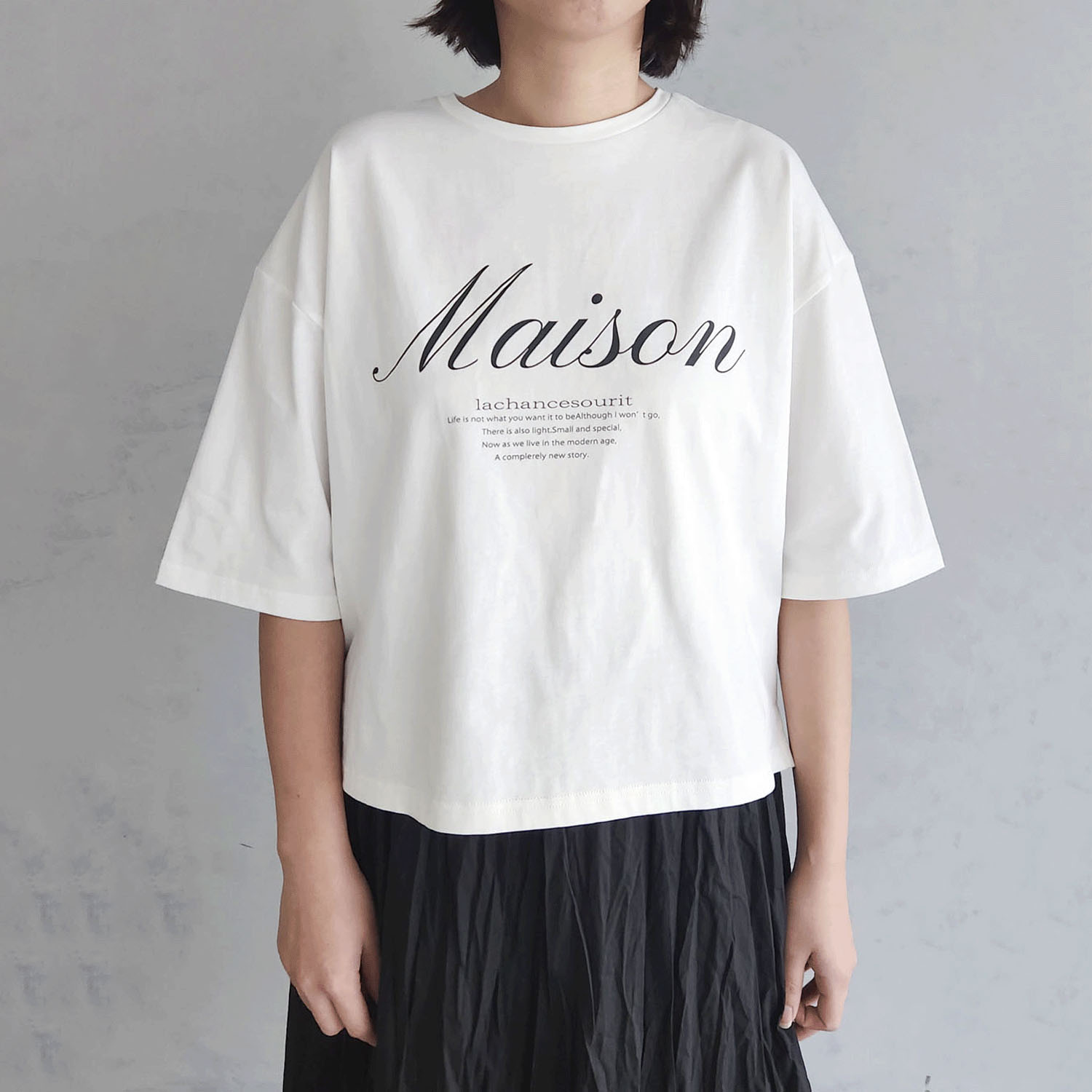 epidemique ワイド配色ロゴTシャツ - 画像2