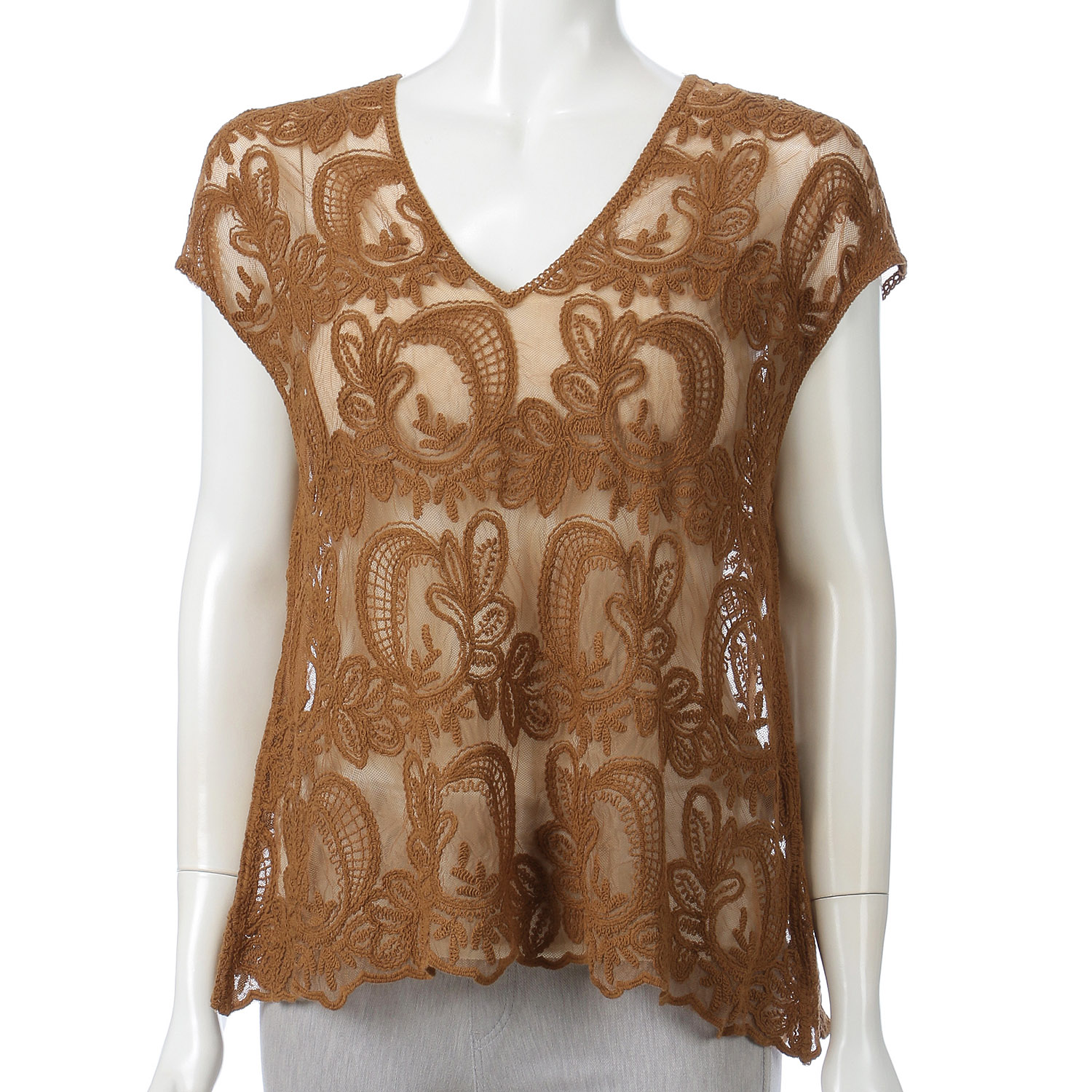 レース刺繍2WAYフレンチベスト - 画像1