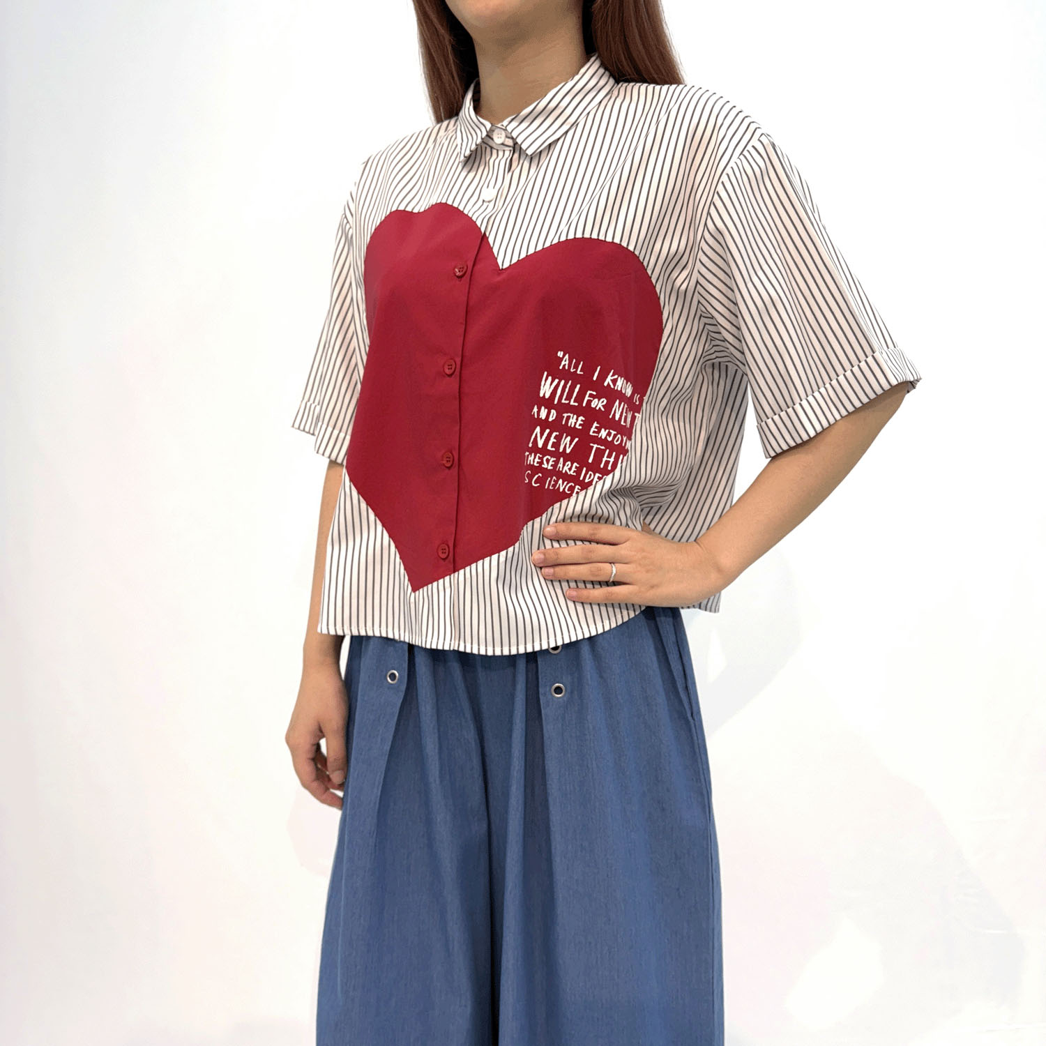 ハートパッチワークシャツ