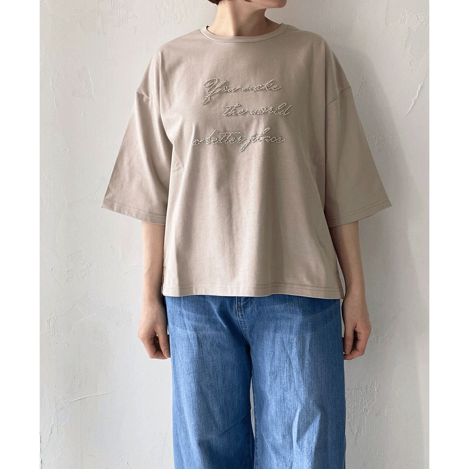 epidemique ビーズ刺繍ロゴTシャツ - 画像10