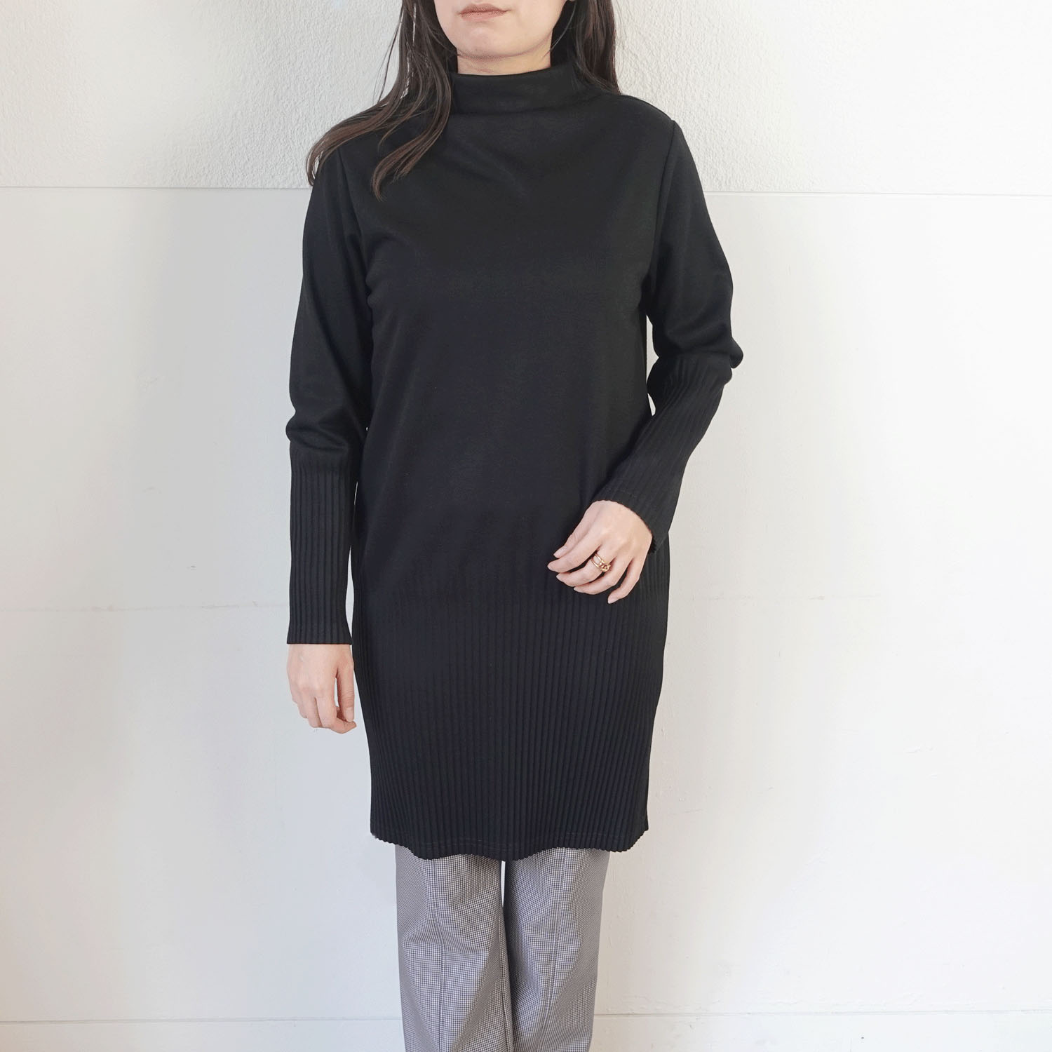 裾プリーツボトルネックチュニック - 画像5