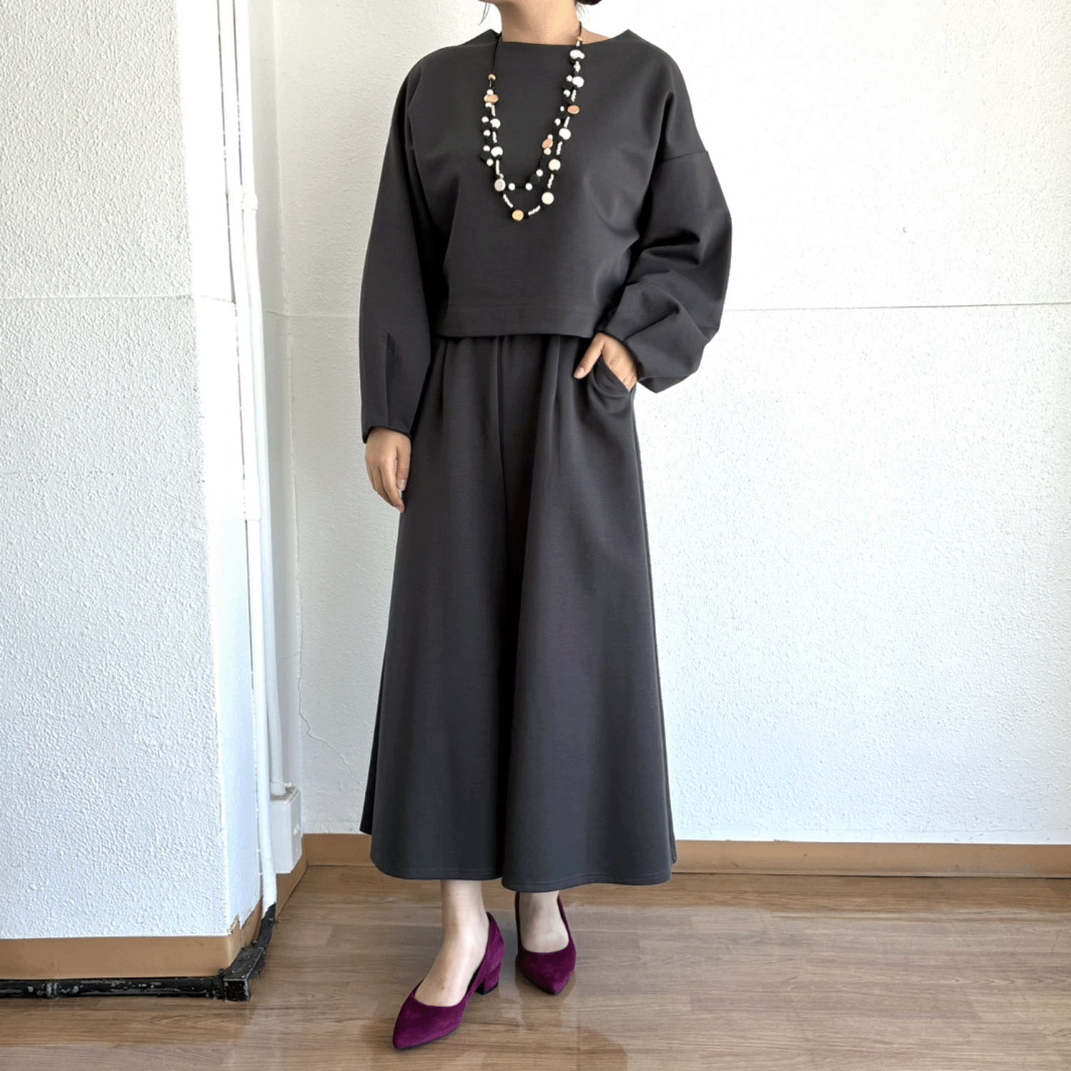 総ゴムフレアーパンツ - 画像2