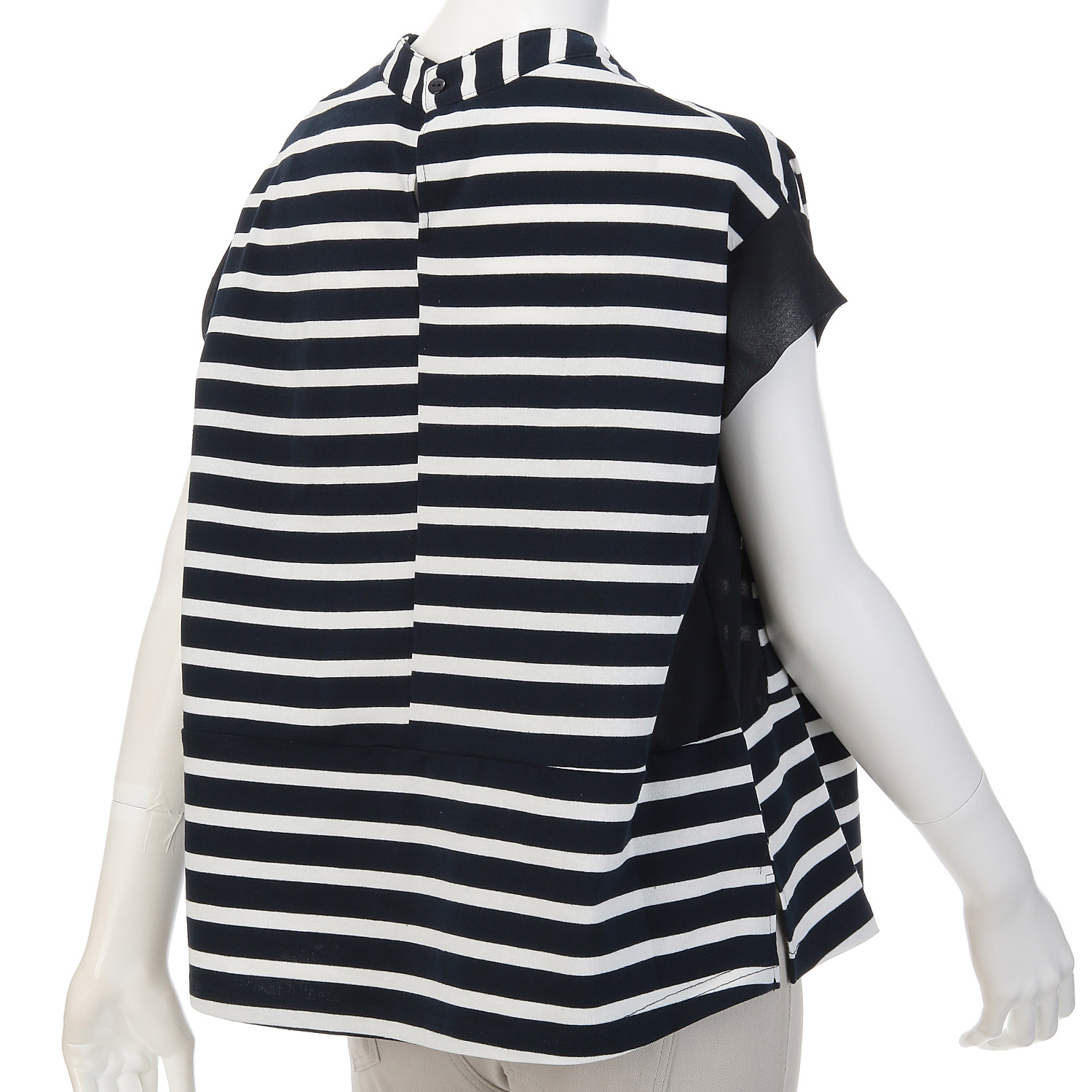 袖シフォン切替ボーダーTシャツ - 画像5