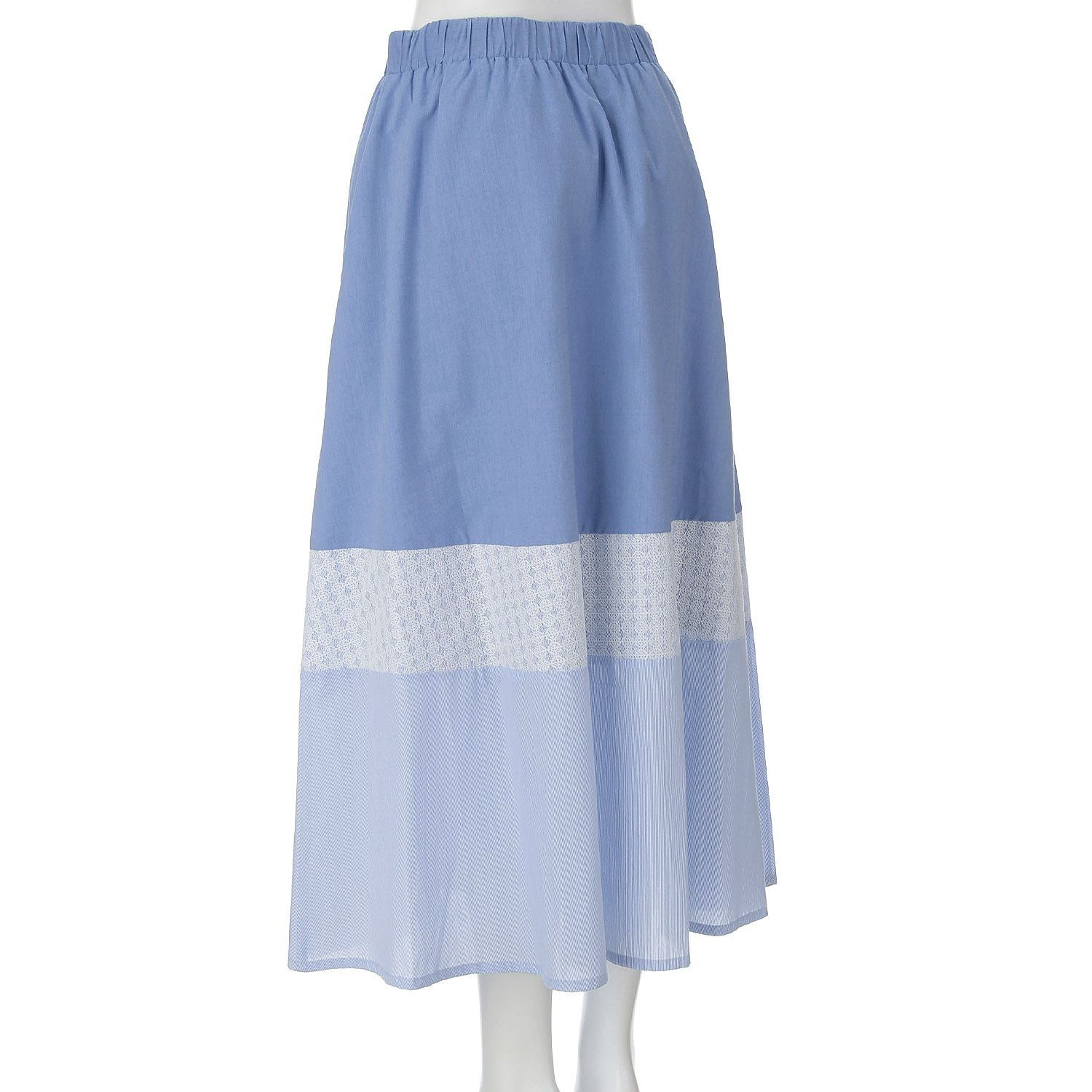 ADESSO L’ORA レースストライプドッキングスカート - 画像4