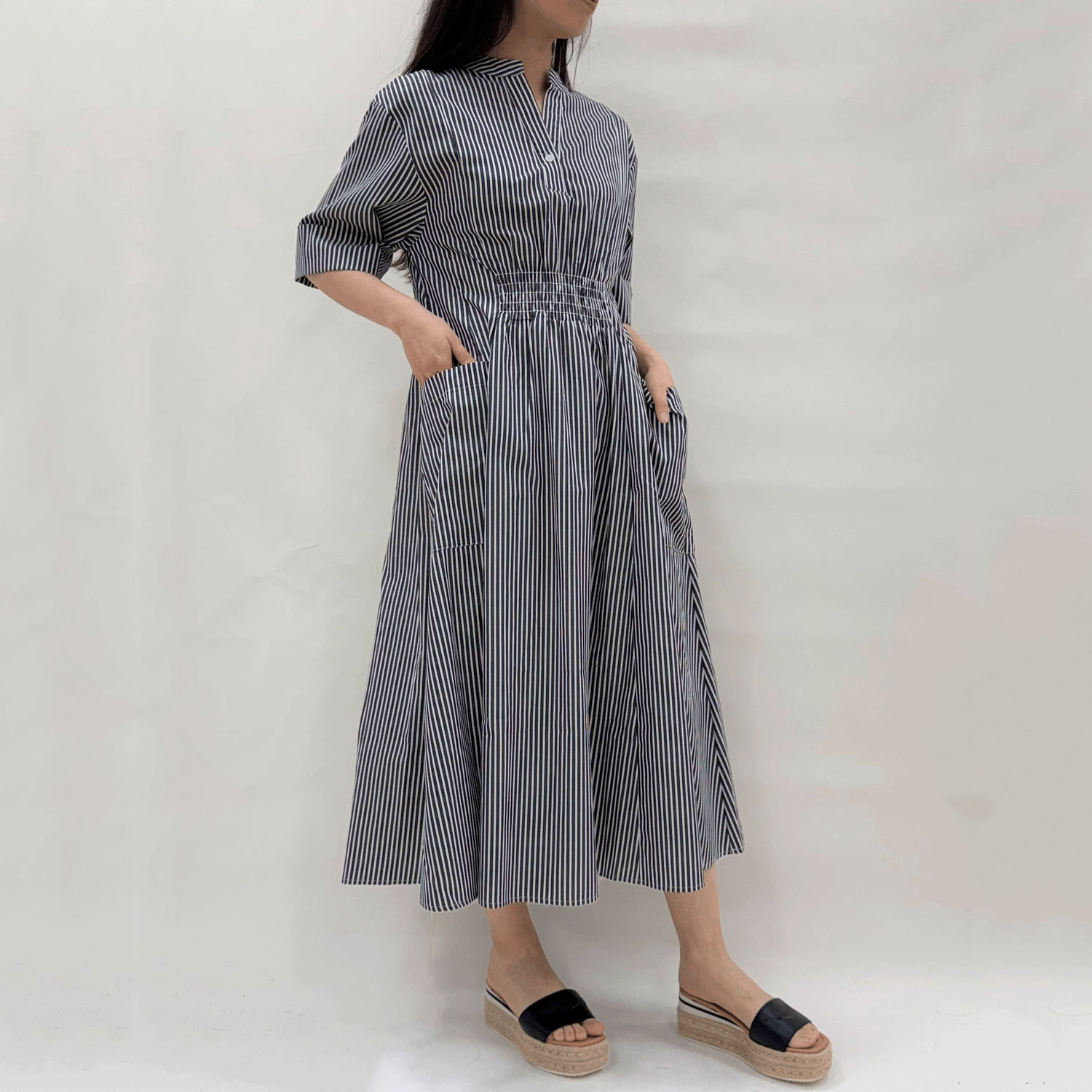 前後ウエストスモッグワンピース - 画像9