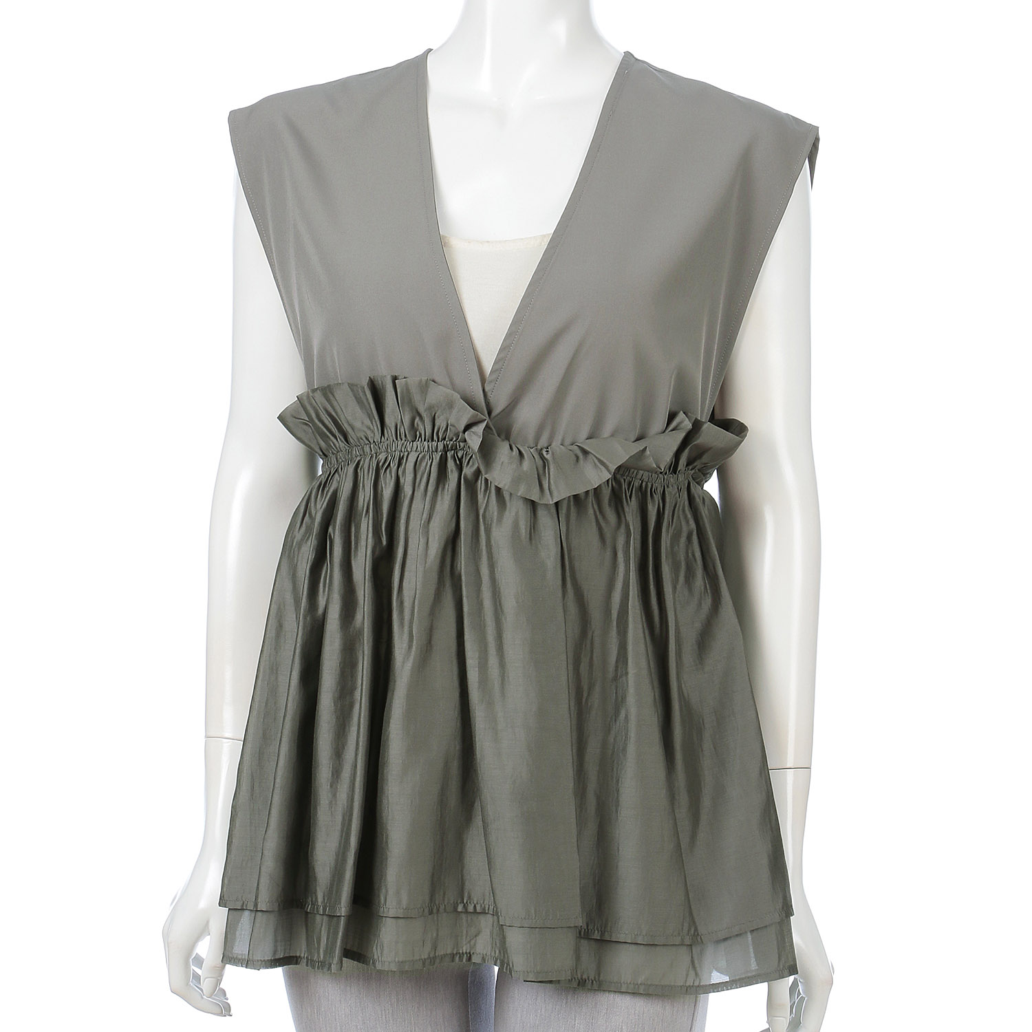 ペプラムシアー切替ベスト - 画像9