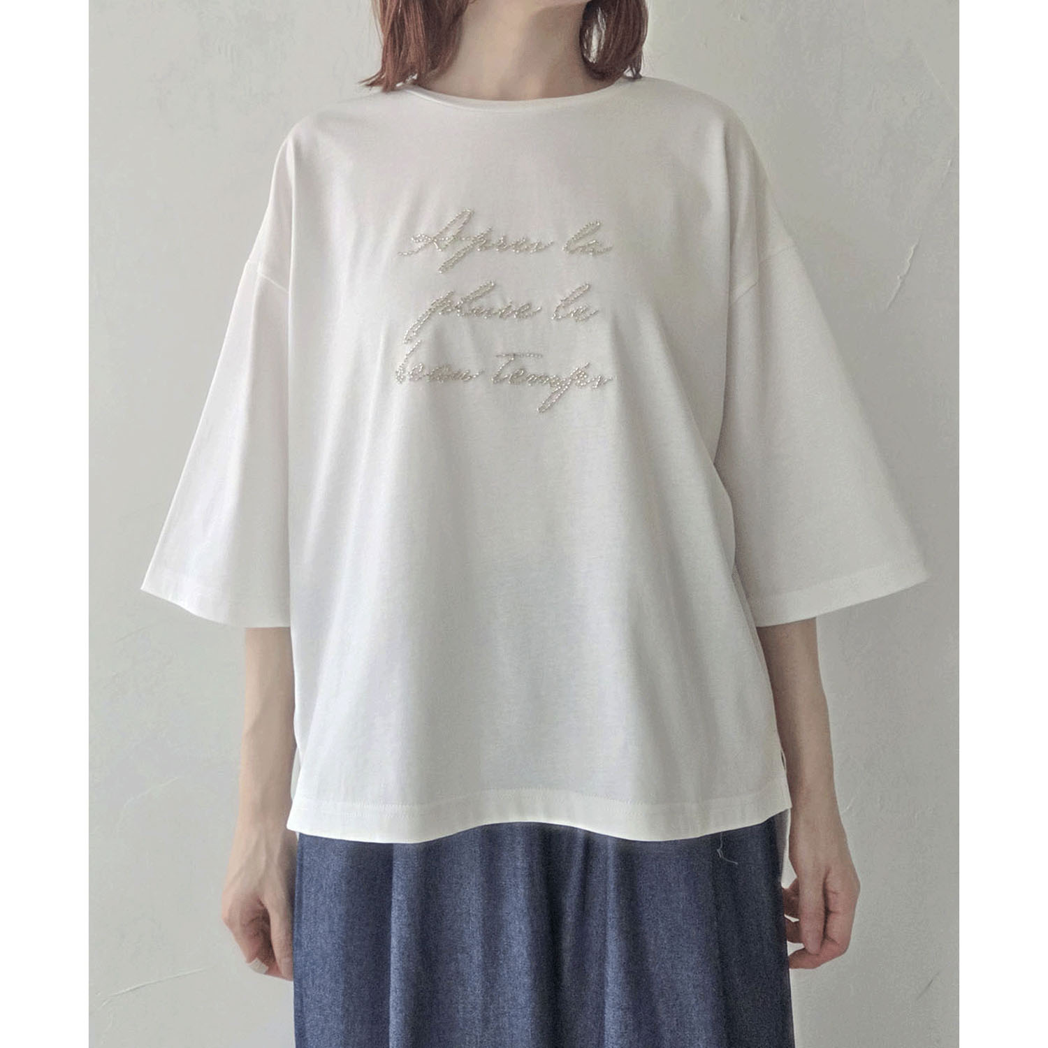 epidemique ビーズ刺繍Tシャツ - 画像2