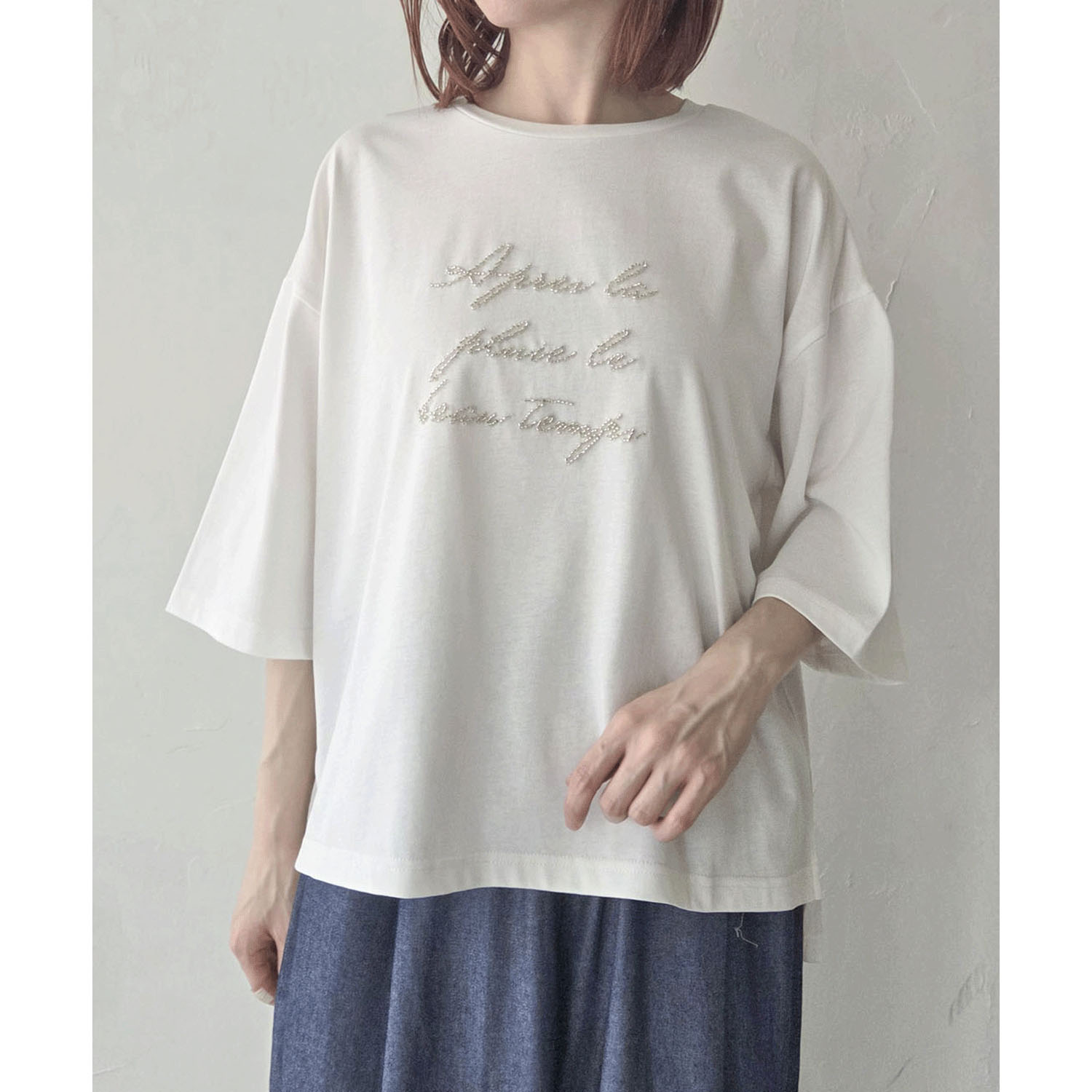 epidemique ビーズ刺繍Tシャツ - 画像3