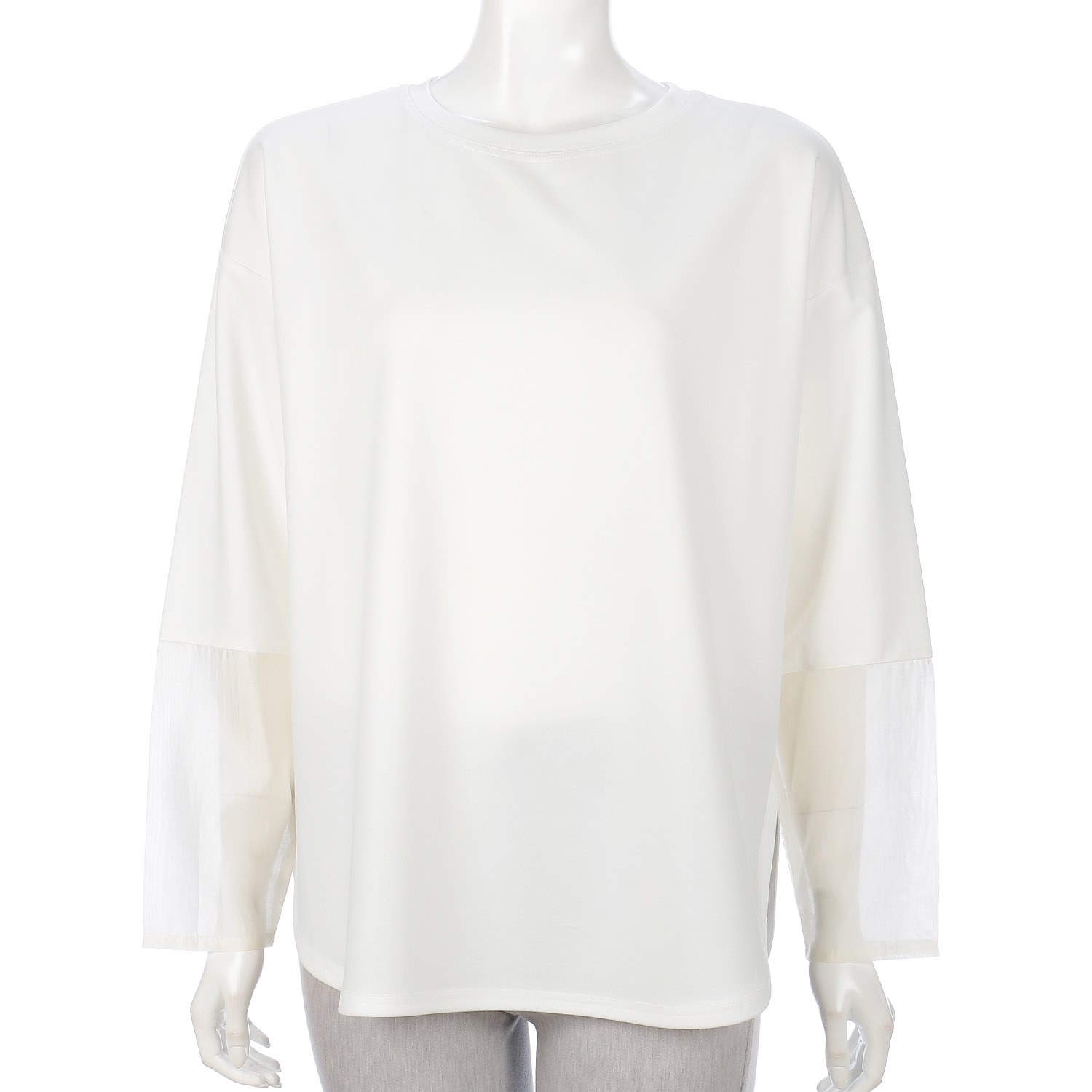 袖シアー切替プルオーバー - 画像2