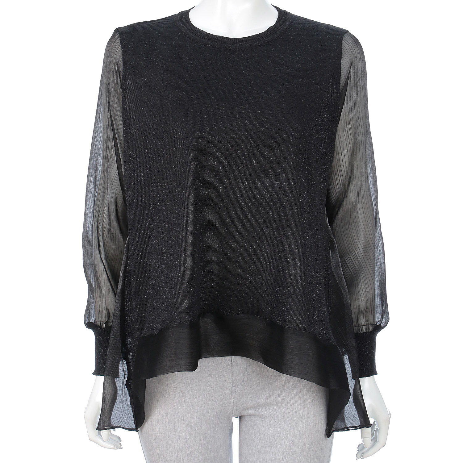 ラメ布帛ニットプルオーバー - 画像3