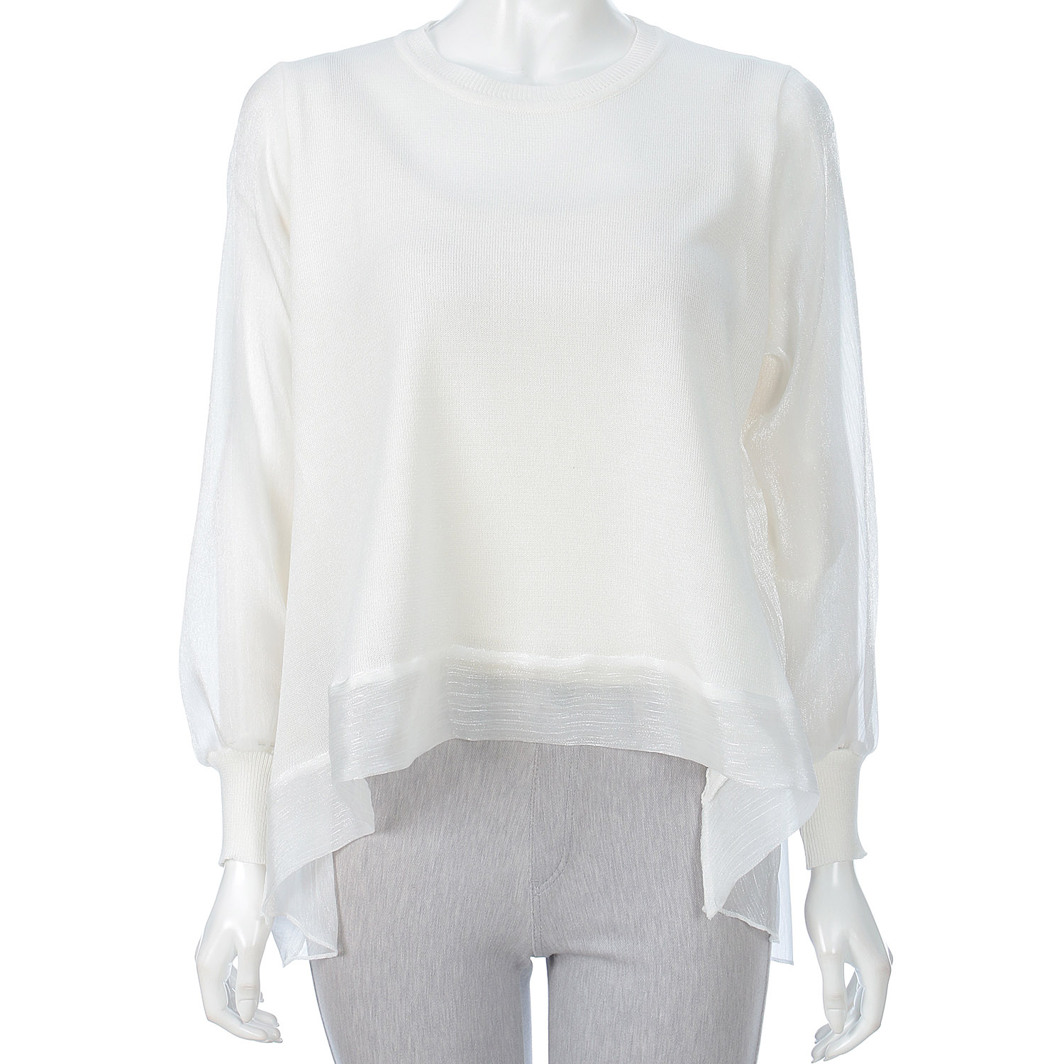 ラメ布帛ニットプルオーバー - 画像1