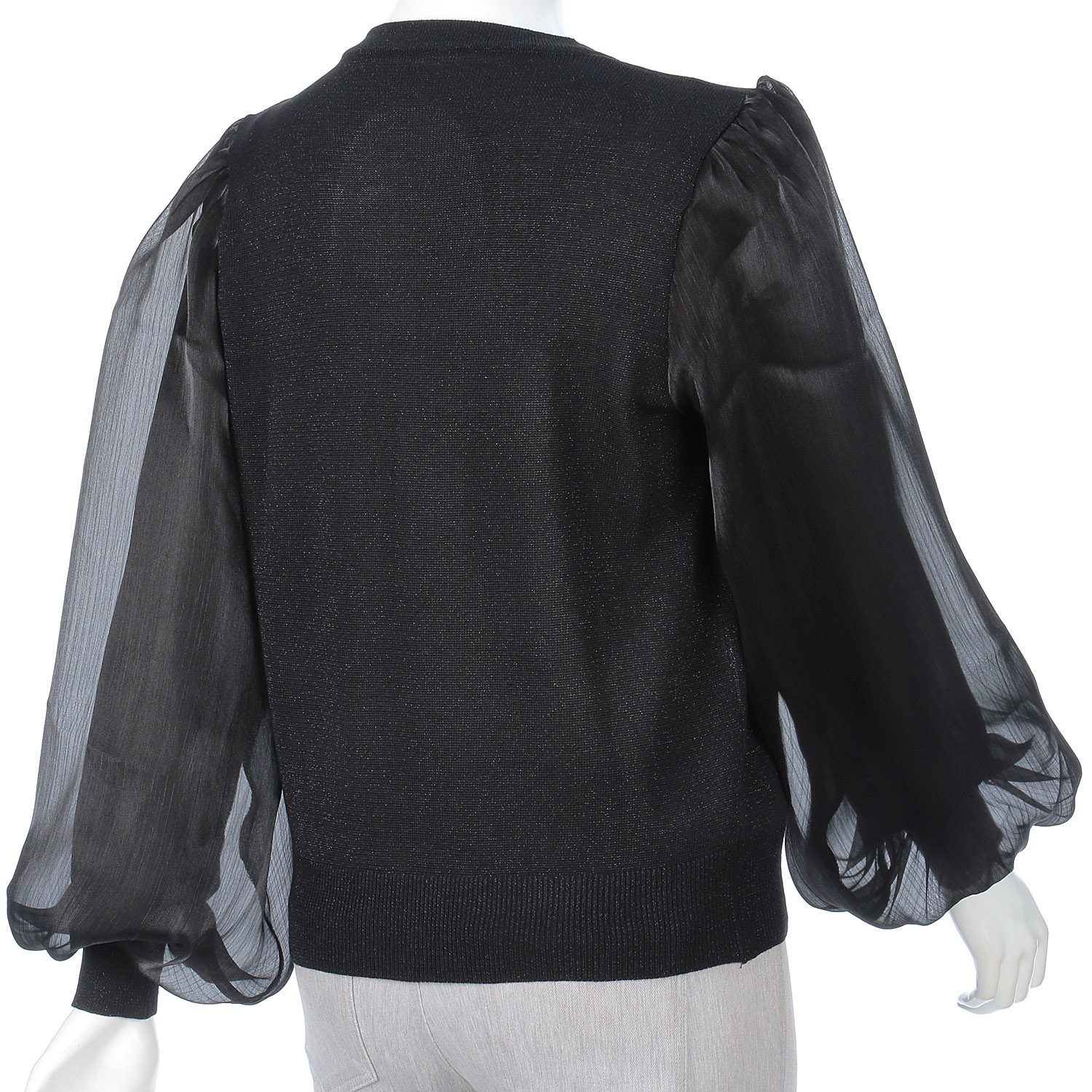 ラメ布帛ニットカーディガン - 画像3