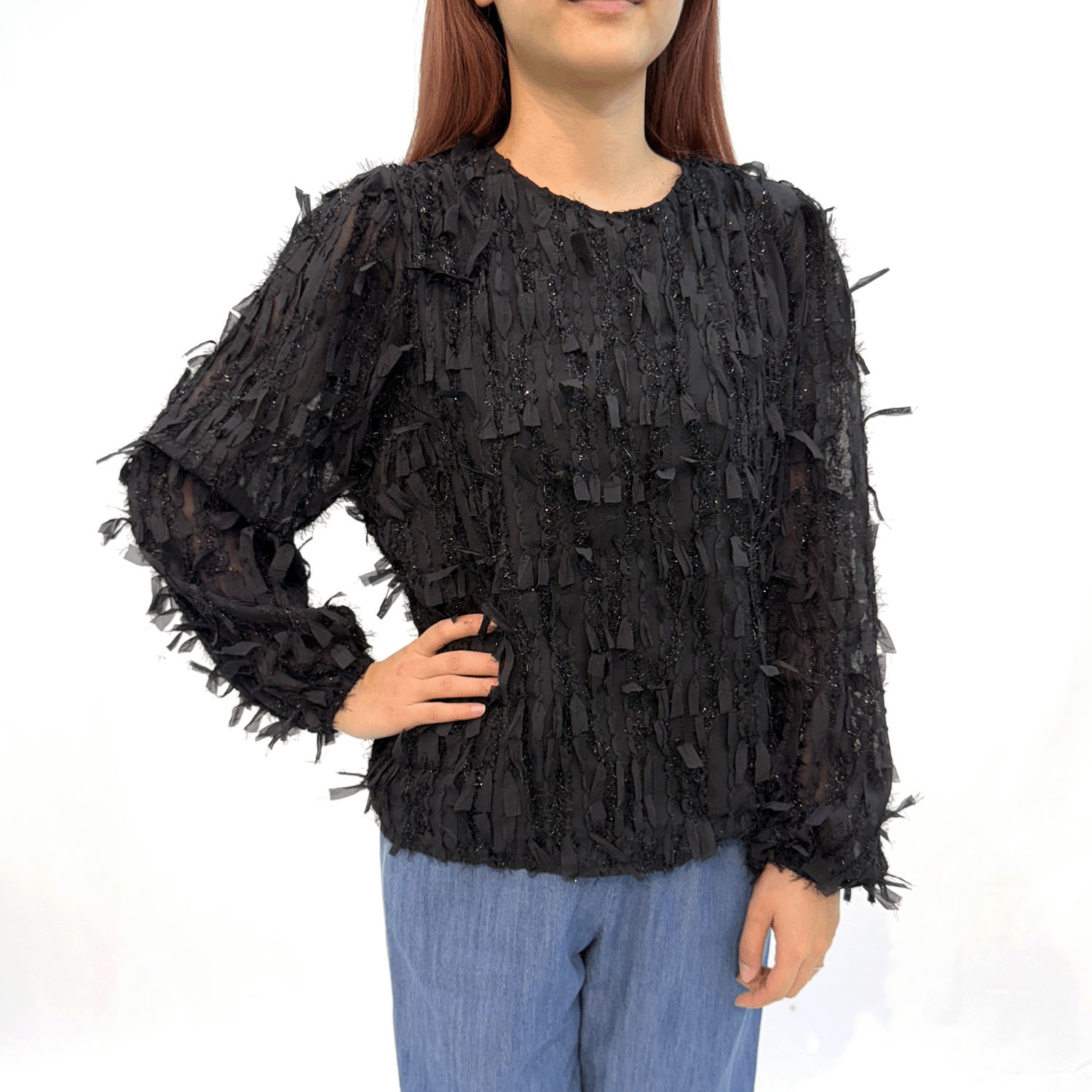 ファンシーヤーンブラウス