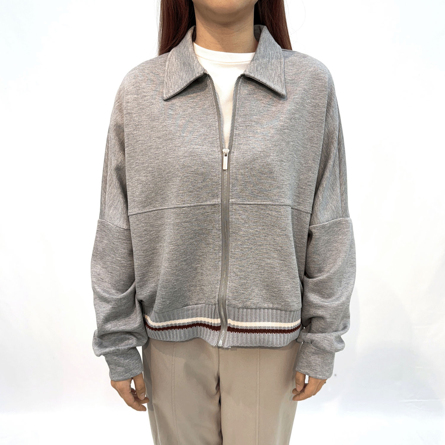 襟付きカットソージャケット - 画像1