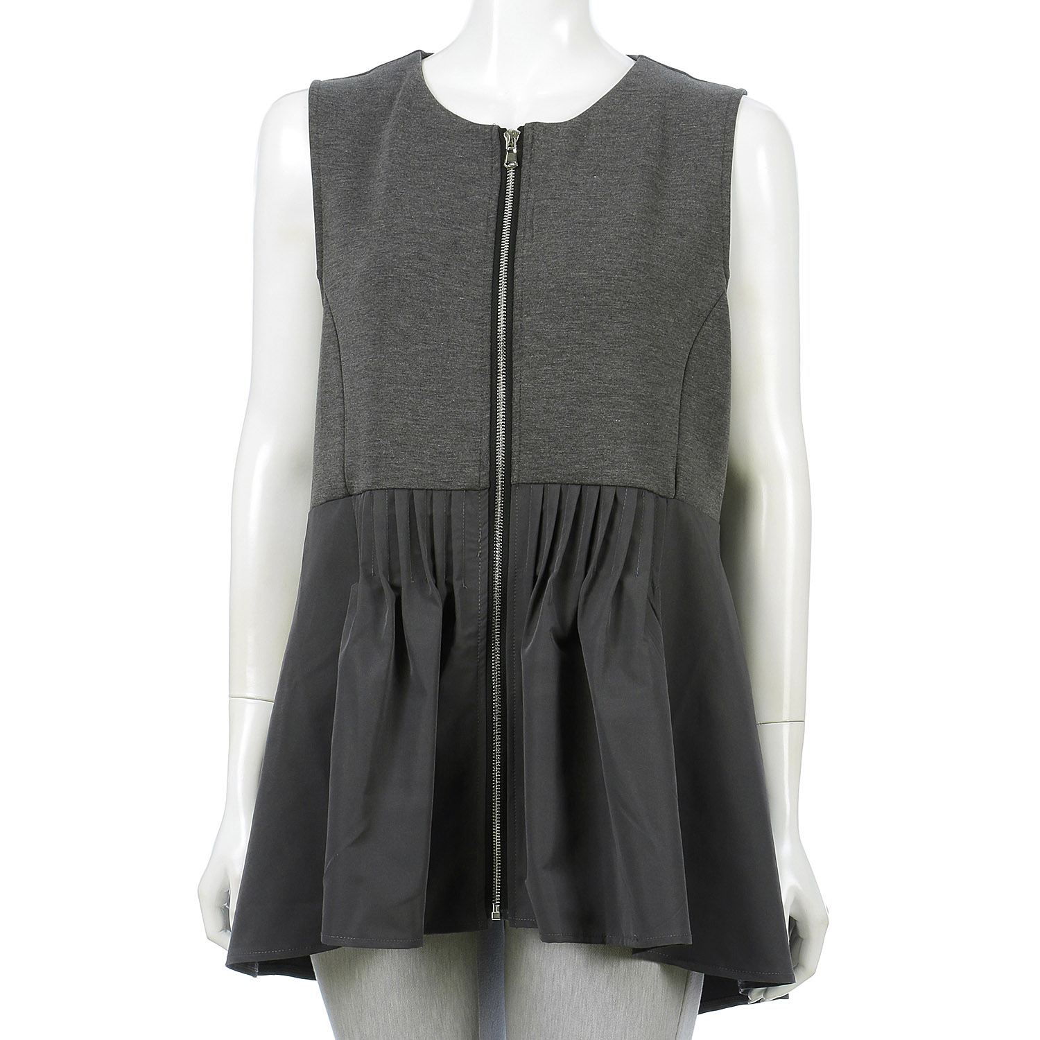 裾布帛タック切替えベスト