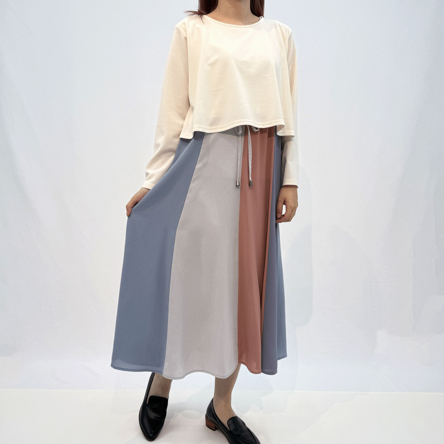 配色切替ワンピース - 画像3