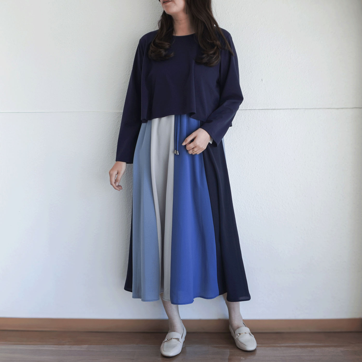 配色切替ワンピース