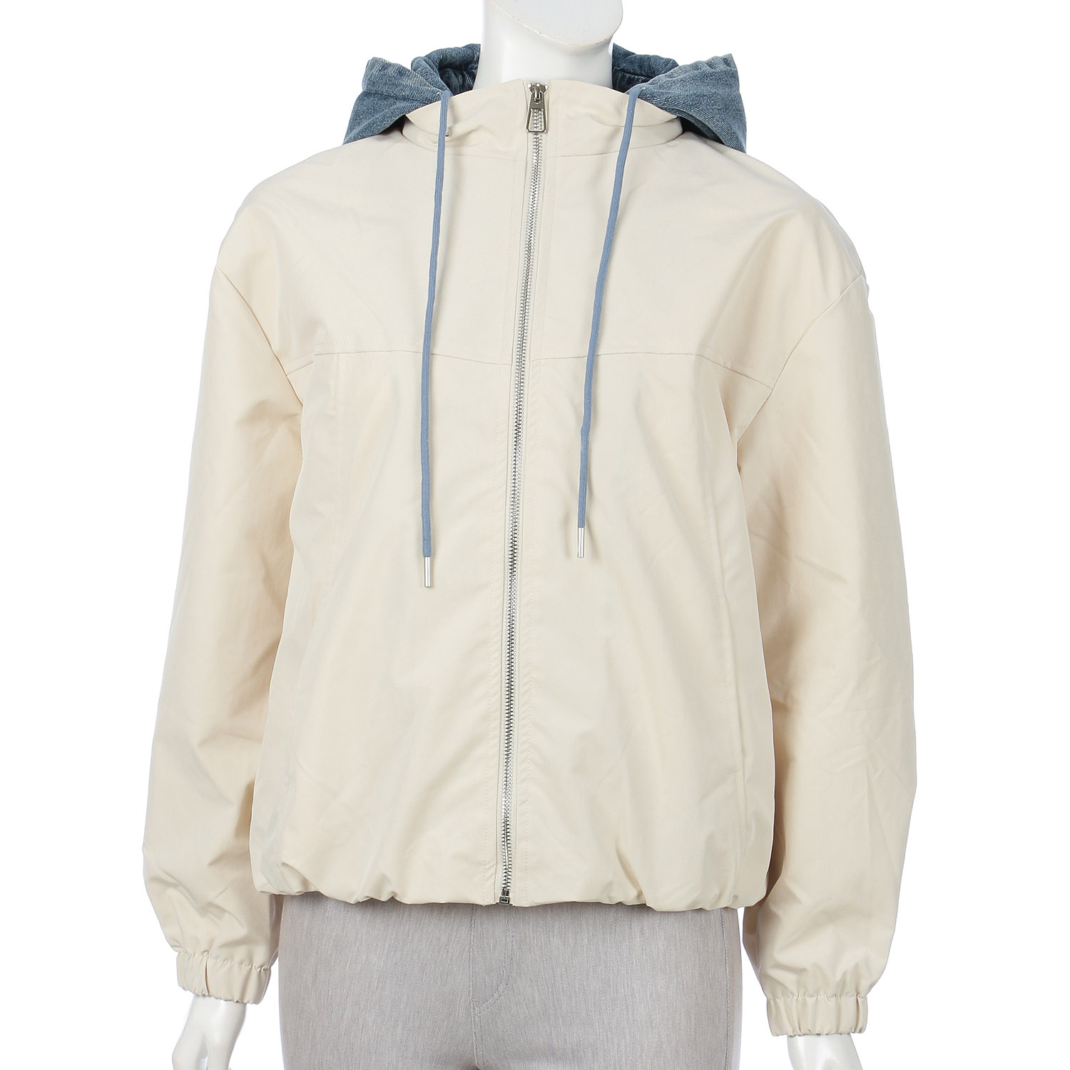 デニム布帛切替ジャケット - 画像1