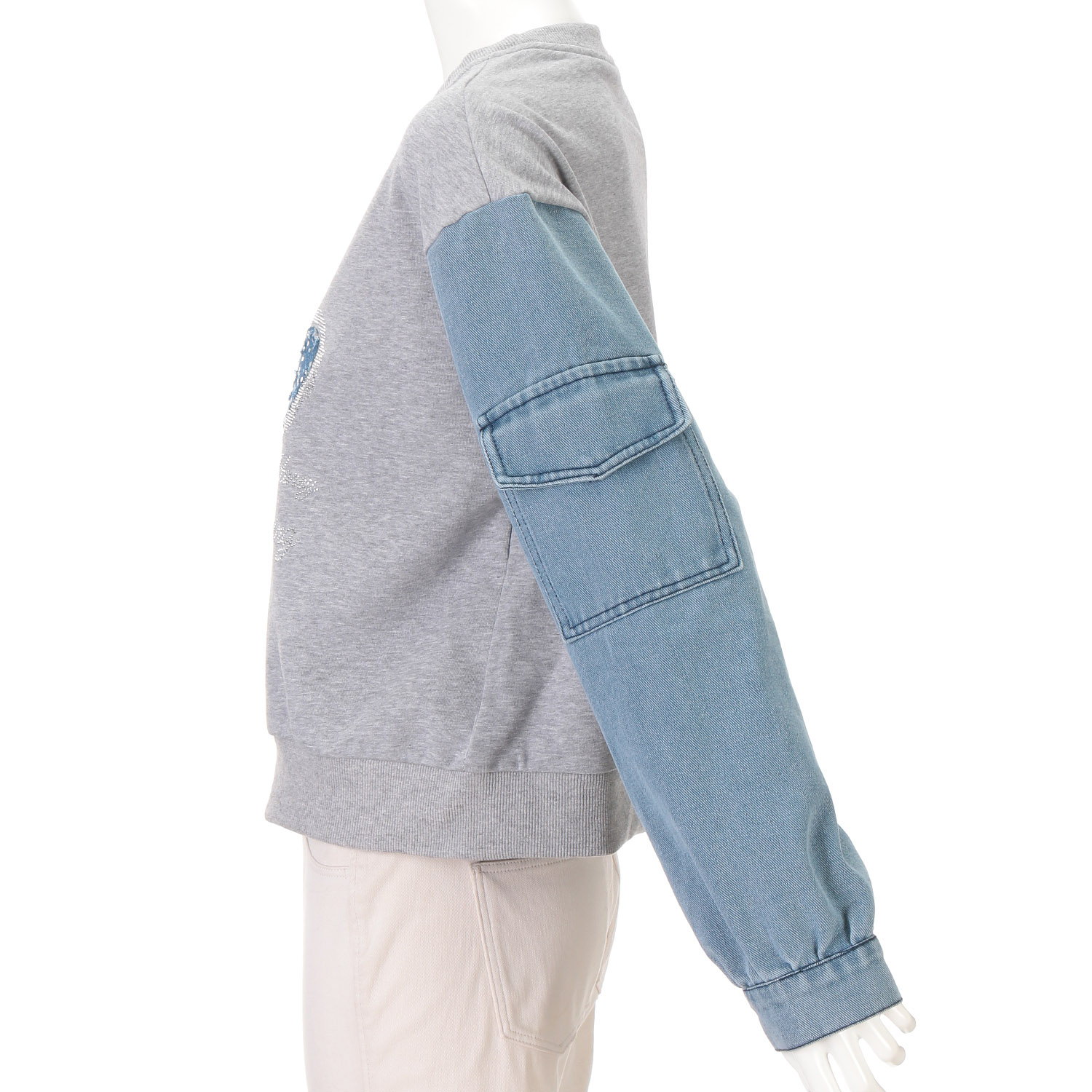 デニム布帛切替トレーナー - 画像2