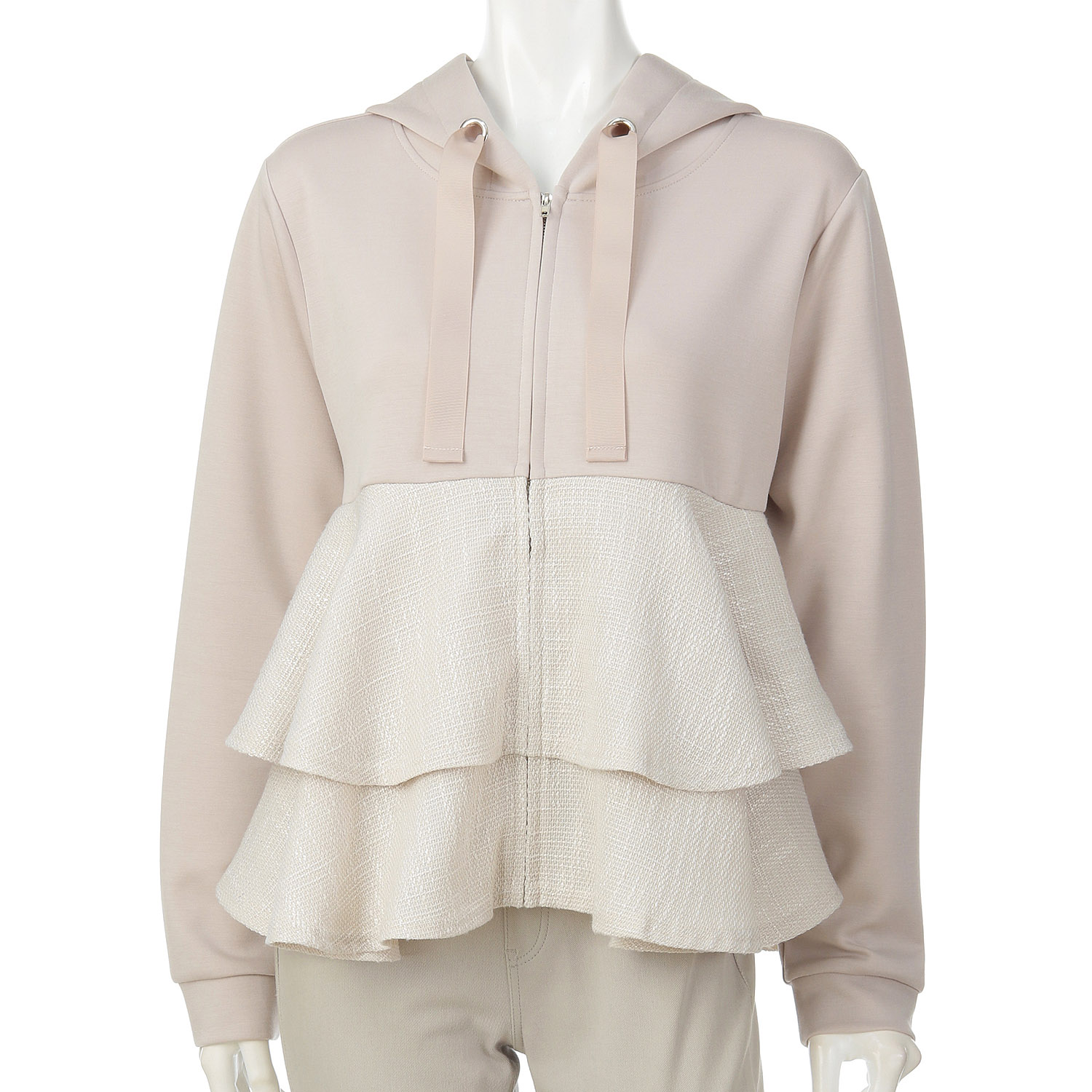 ツイード切替えジャケット - 画像1