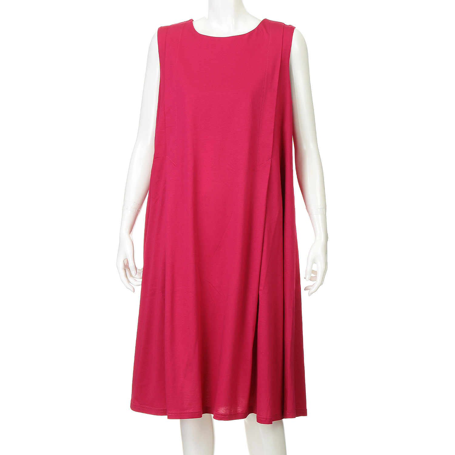 ダブルシルケットコットン100 タックノースリーブワンピース - 画像5