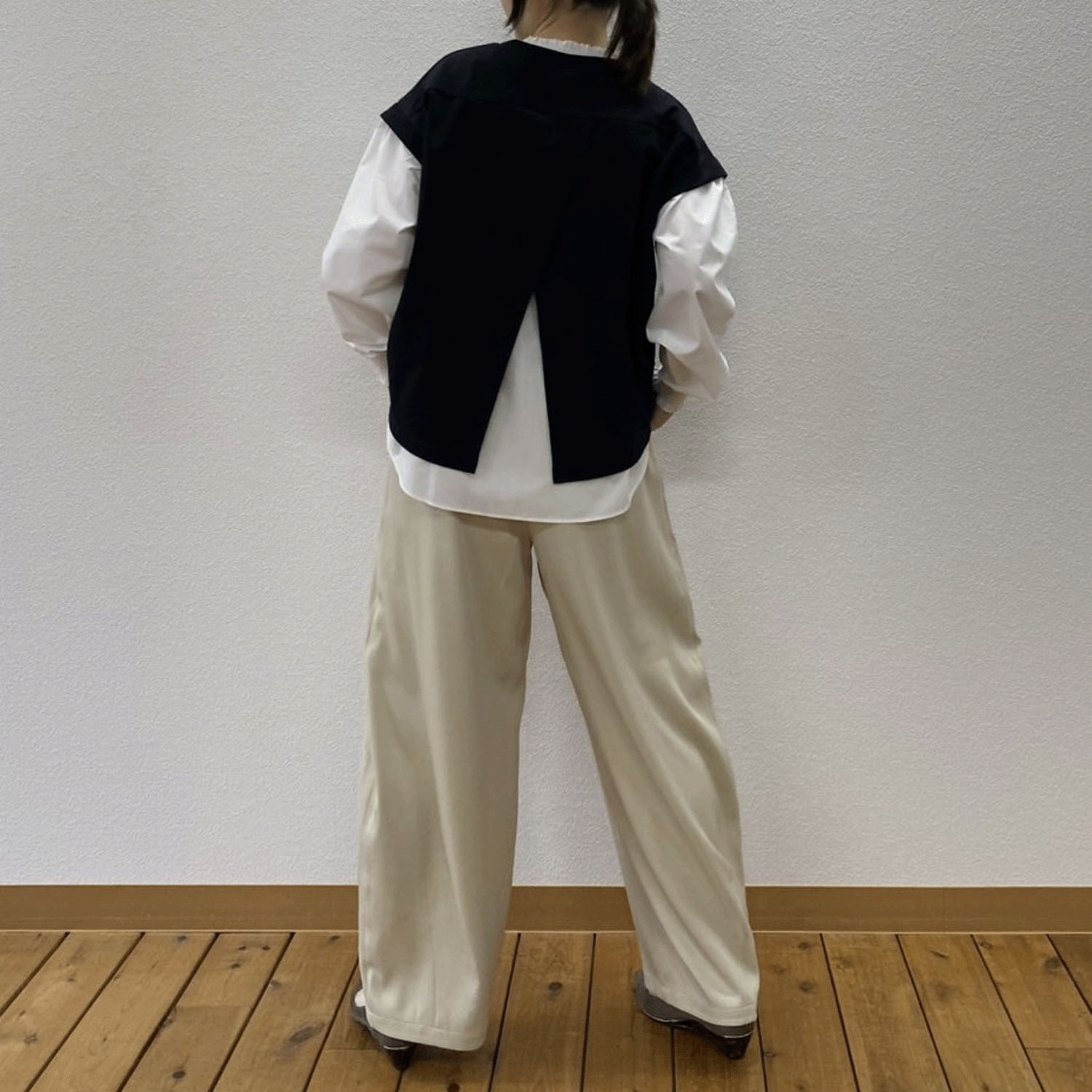 重ね着風シャーリングプルオーバー - 画像2