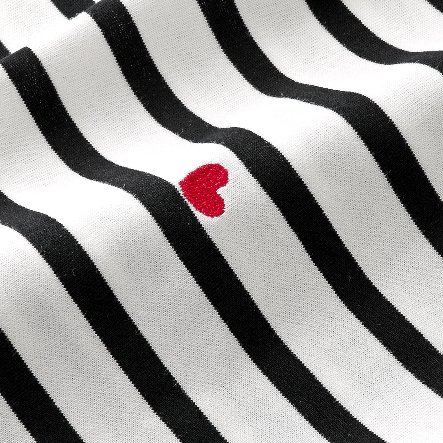 ボーダーハート刺繍Tシャツ - 画像4