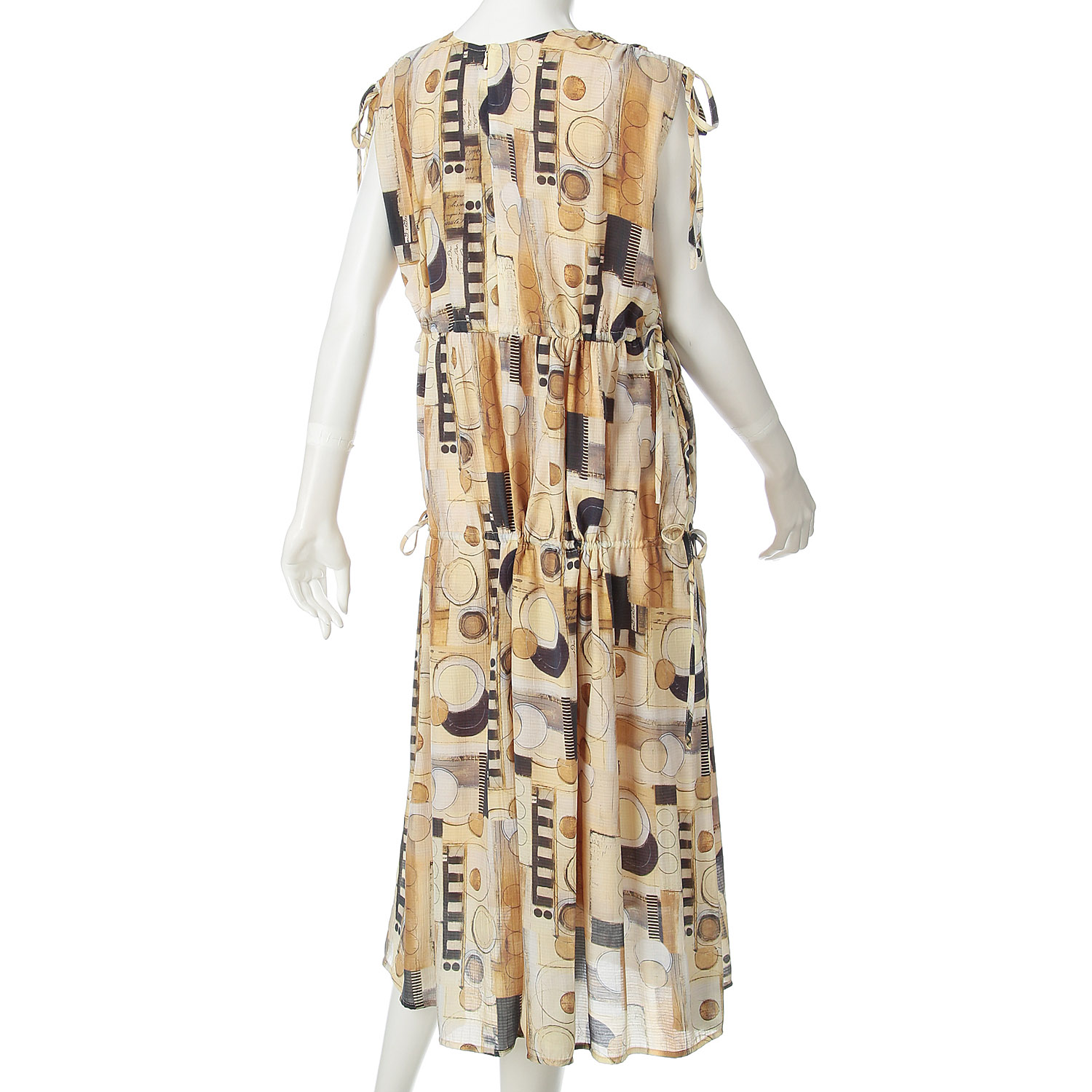 リボンギャザープリントワンピース - 画像6