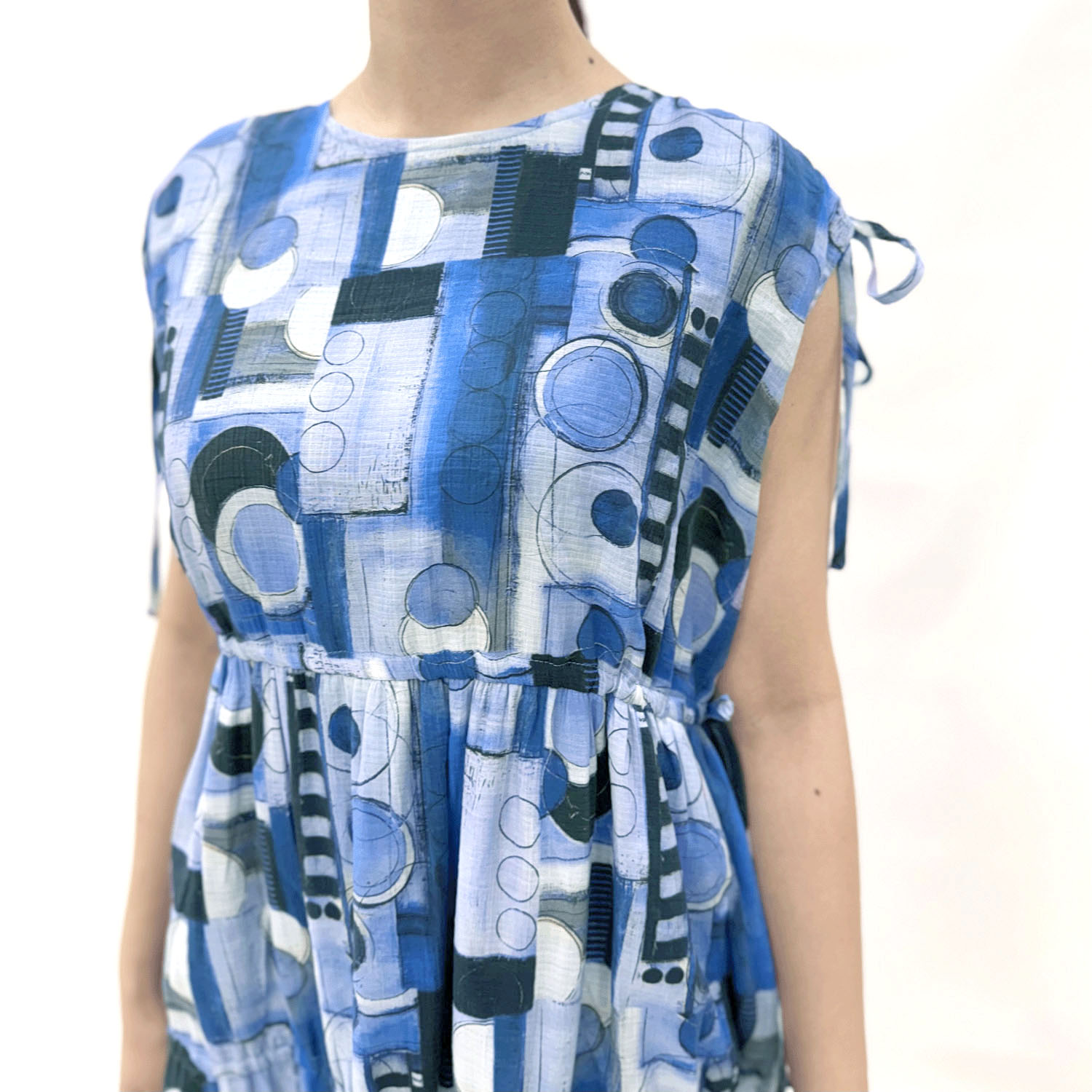 リボンギャザープリントワンピース - 画像10