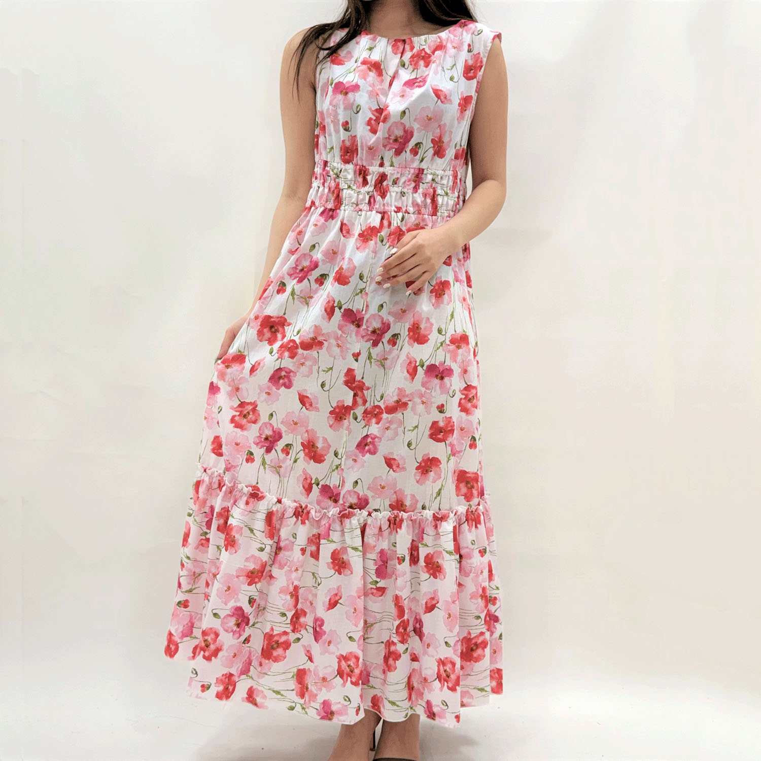 ADESSO L’ORA Wシャーリング花柄ワンピース - 画像1