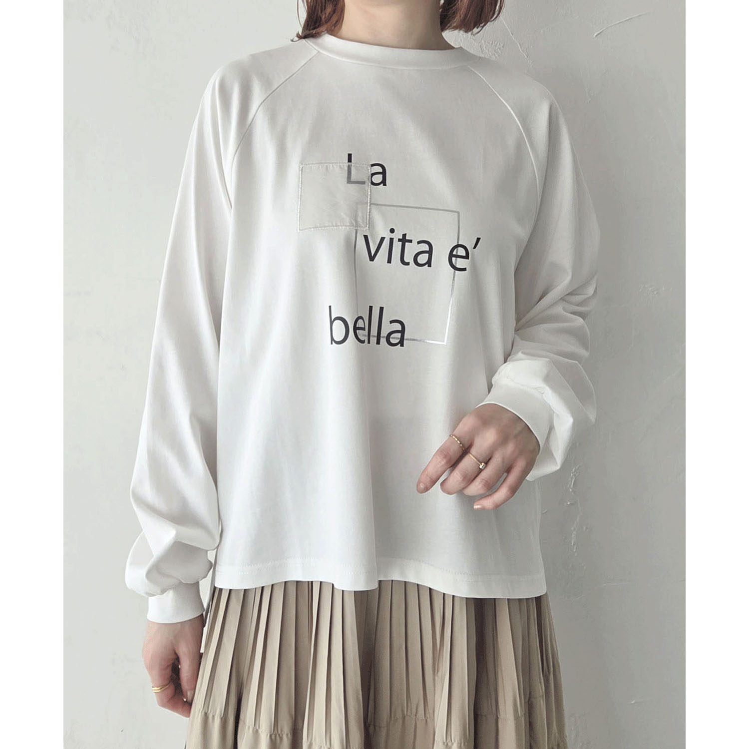 epidemique ロゴ箔プリントロングTシャツ - 画像3