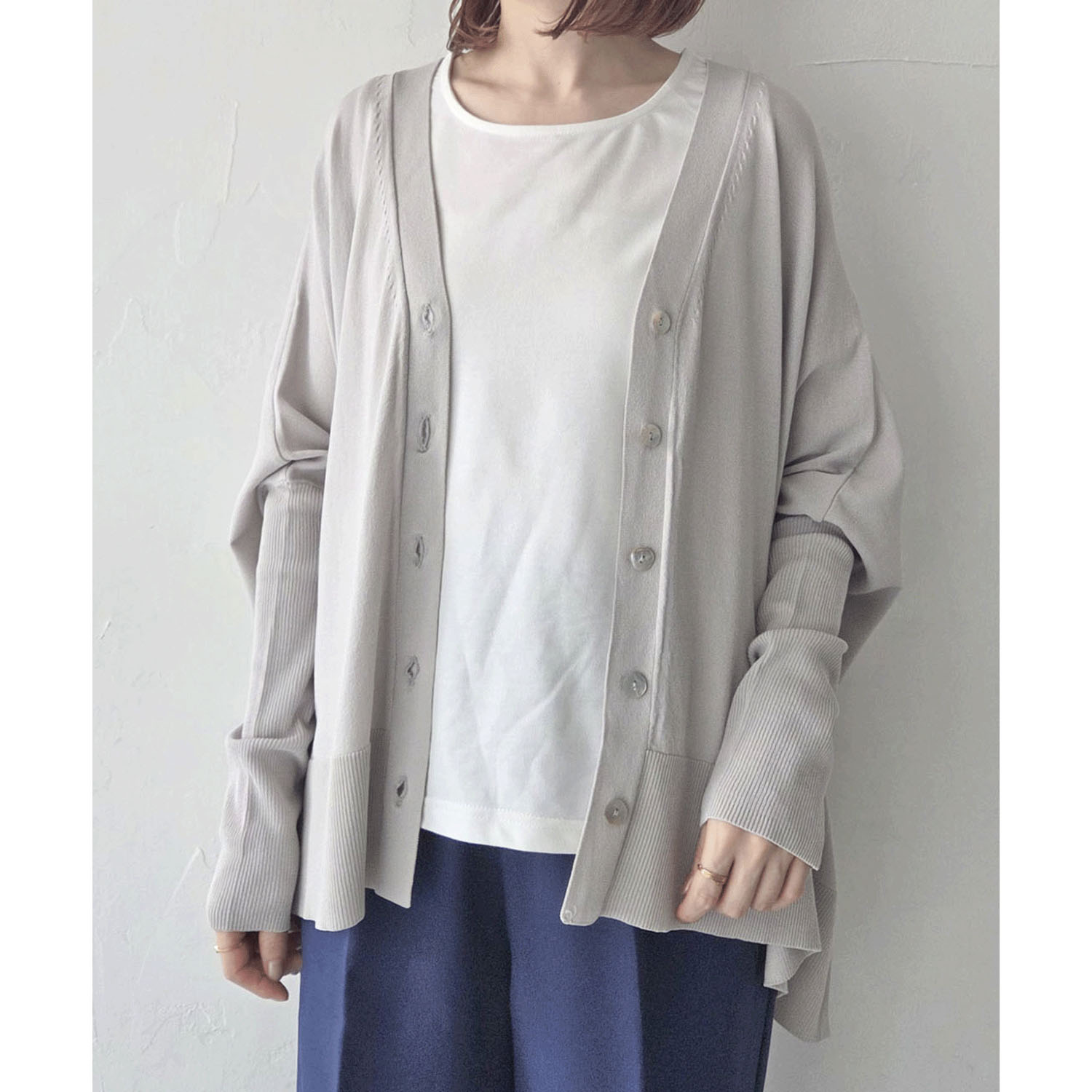 epidemique Vネックワイドカーディガン - 画像3