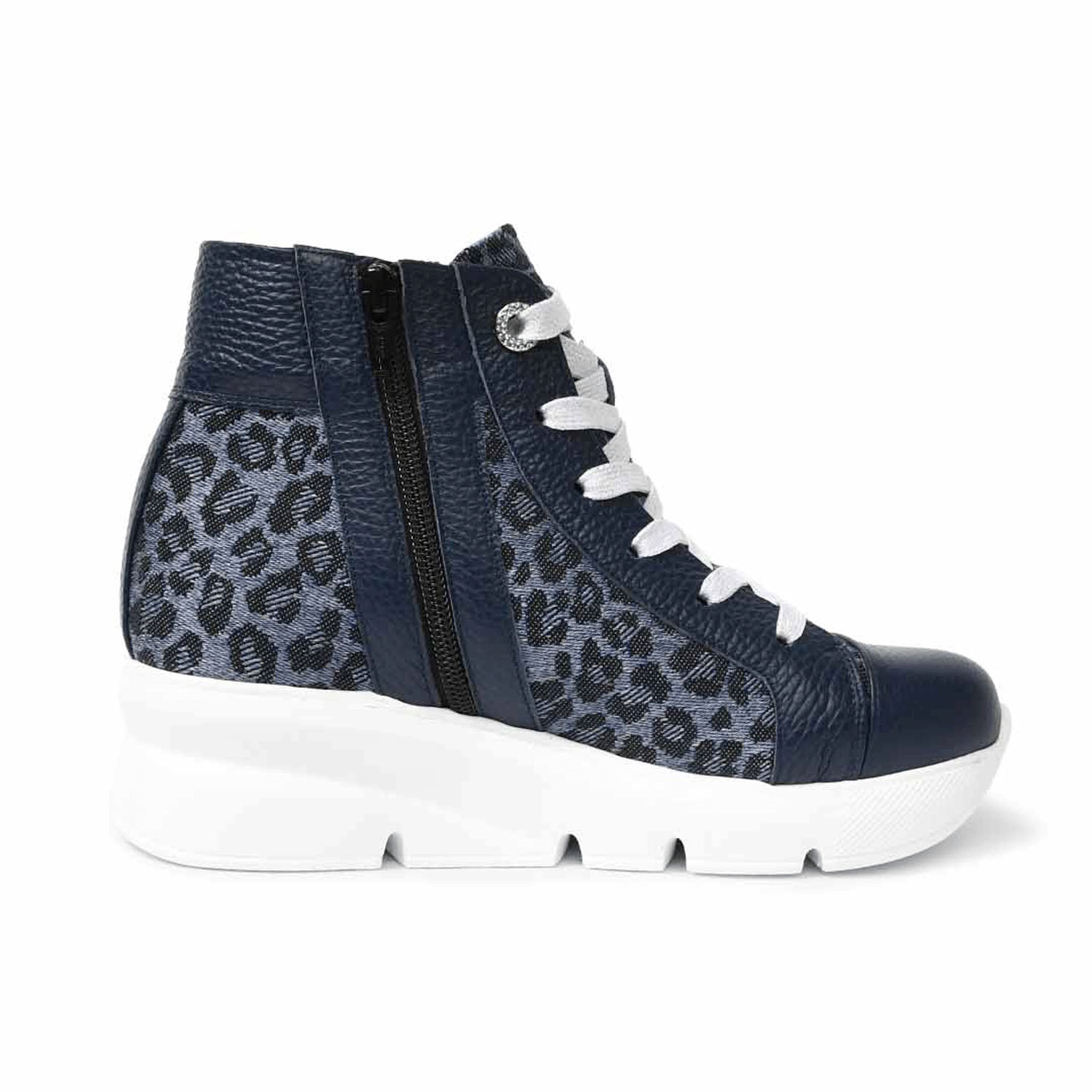 Monet ハイカットスニーカー デニムレオパード - 画像4