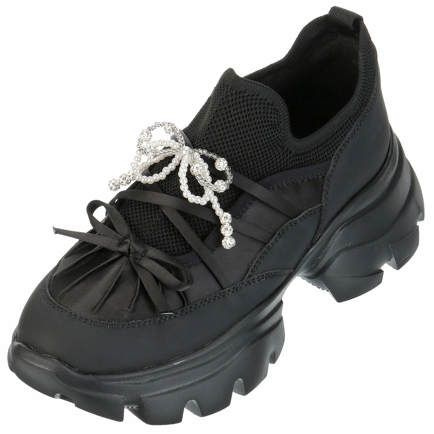 de osho A de ocho パールリボン付きスニーカー - 画像2