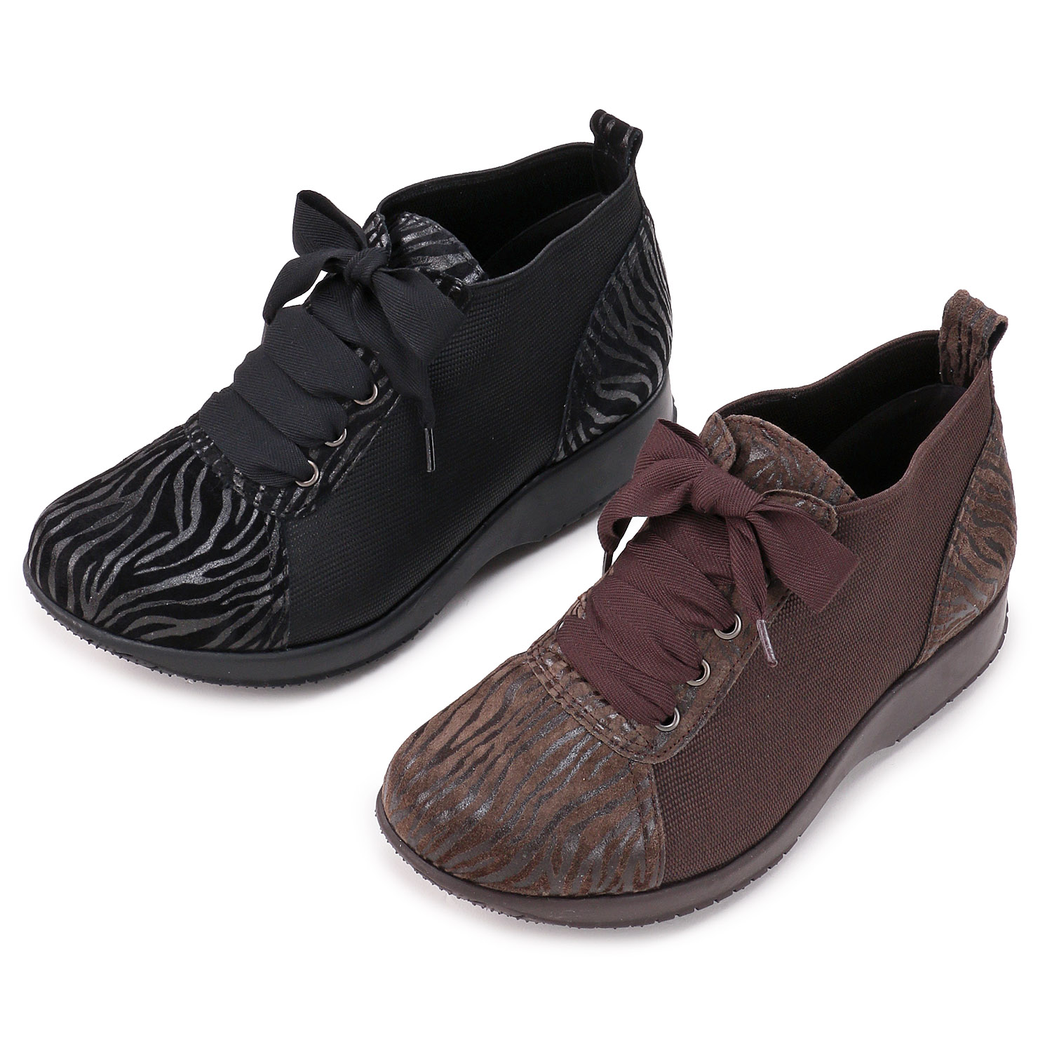 【好評売れ筋4Eシューズ】 LA MODA PUT PUT レースアップストレッチシューズ