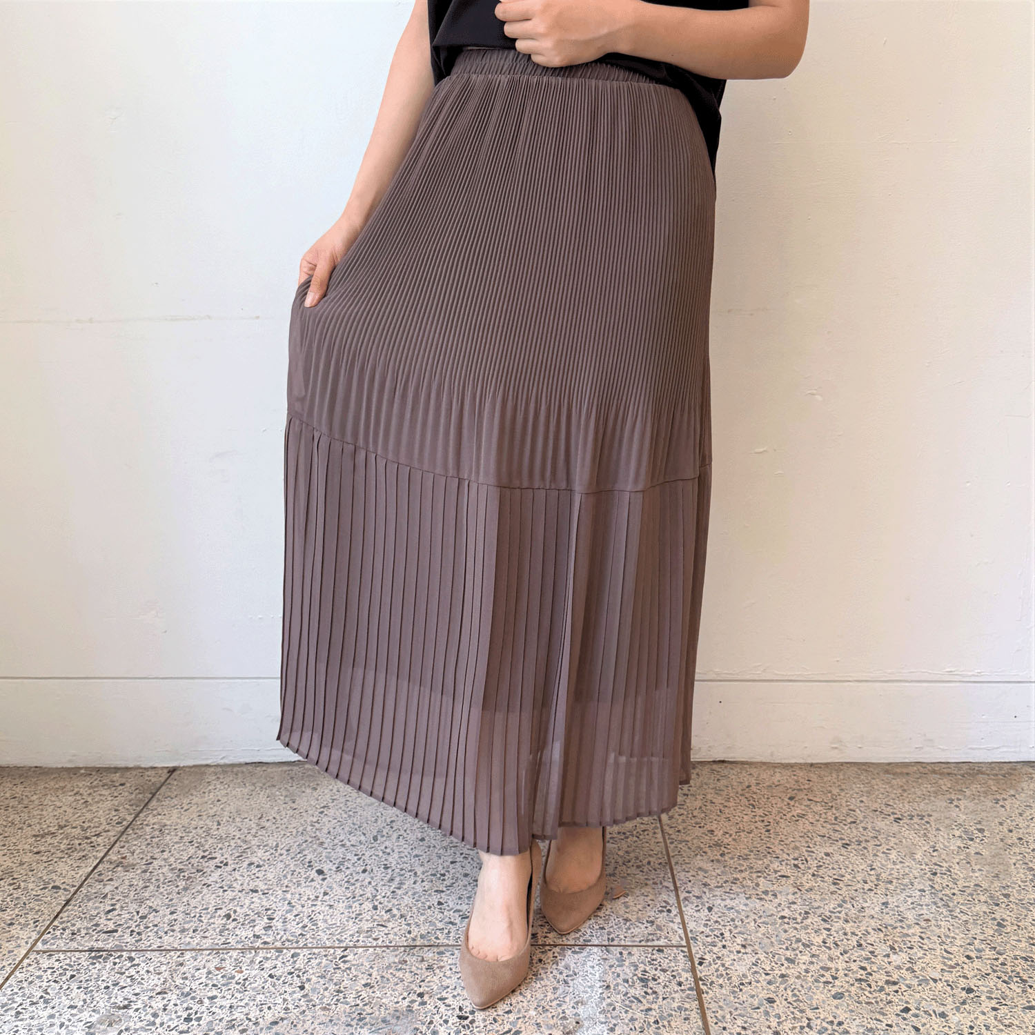 シフォンジョーゼットプリーツスカート - 画像4
