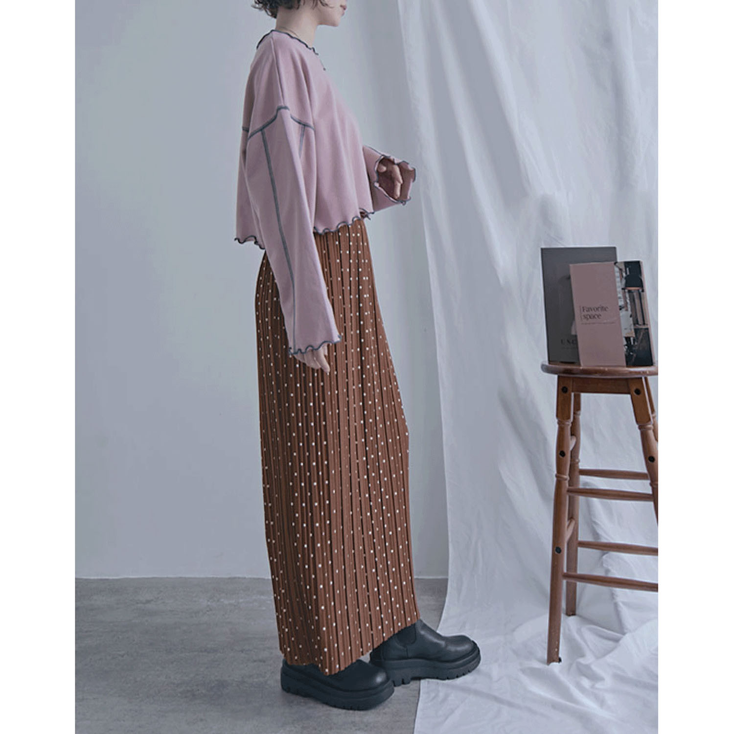 【Insta Live】プリーツ水玉柄スカート - 画像11