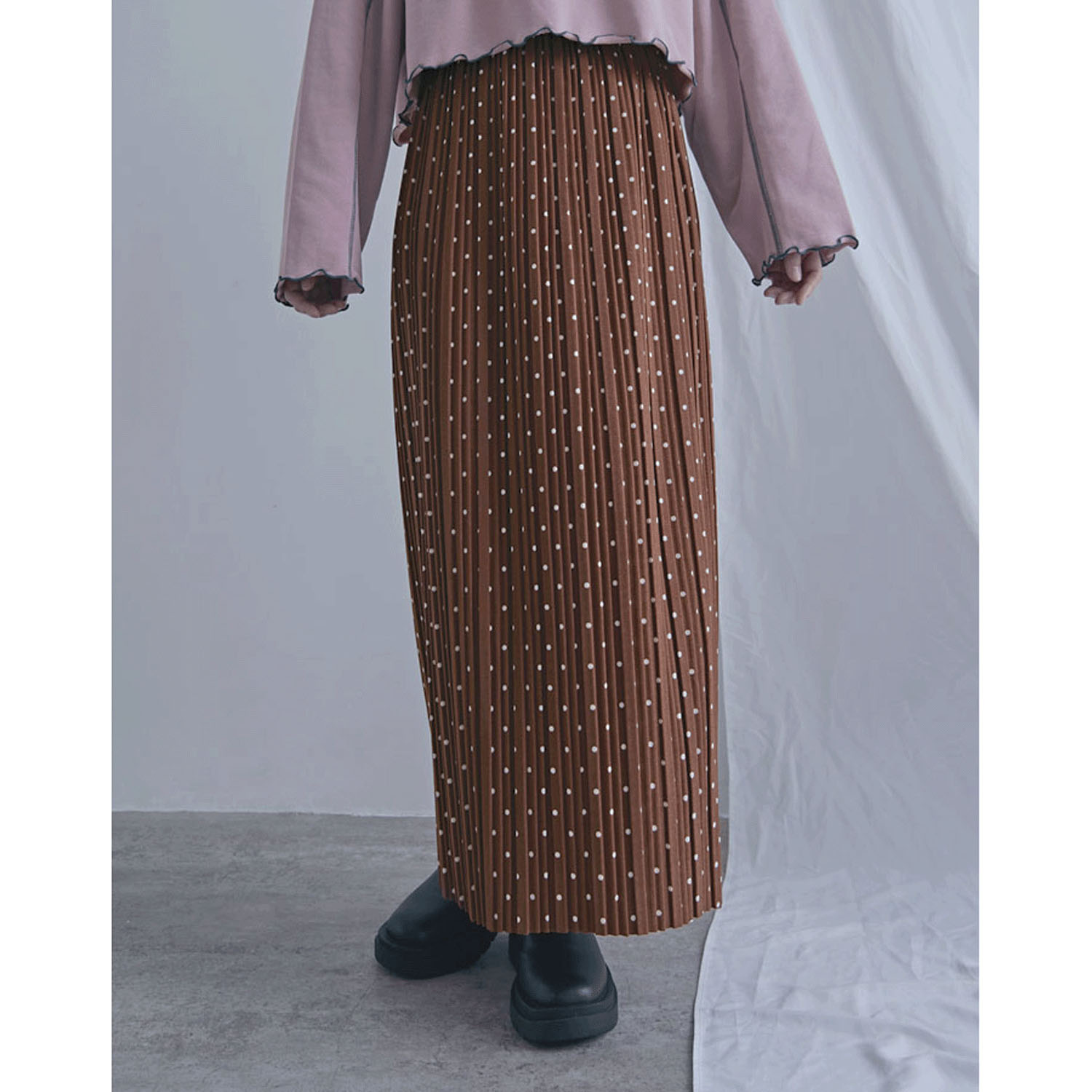 【Insta Live】プリーツ水玉柄スカート - 画像12