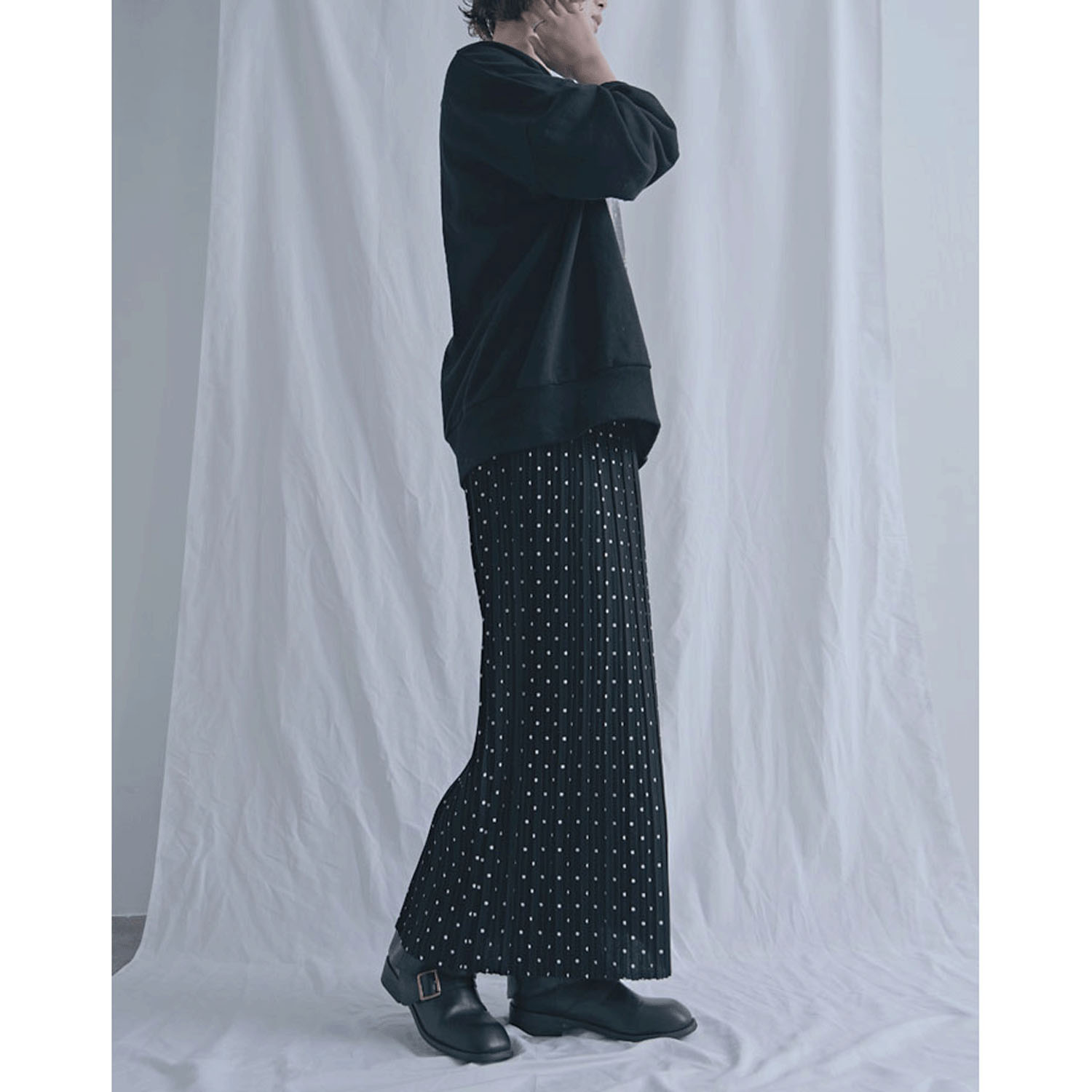 【Insta Live】プリーツ水玉柄スカート - 画像3