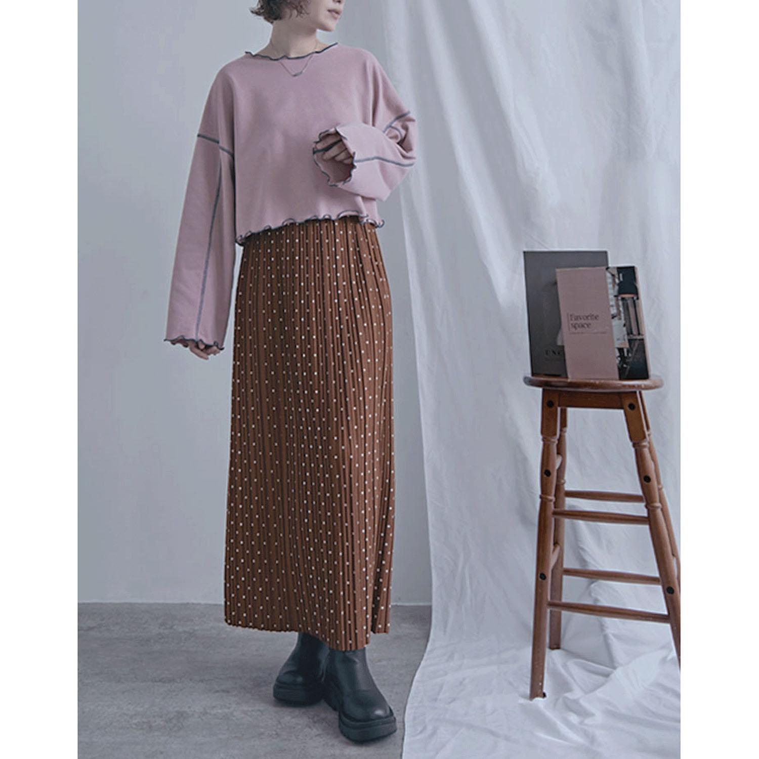 【Insta Live】プリーツ水玉柄スカート - 画像10