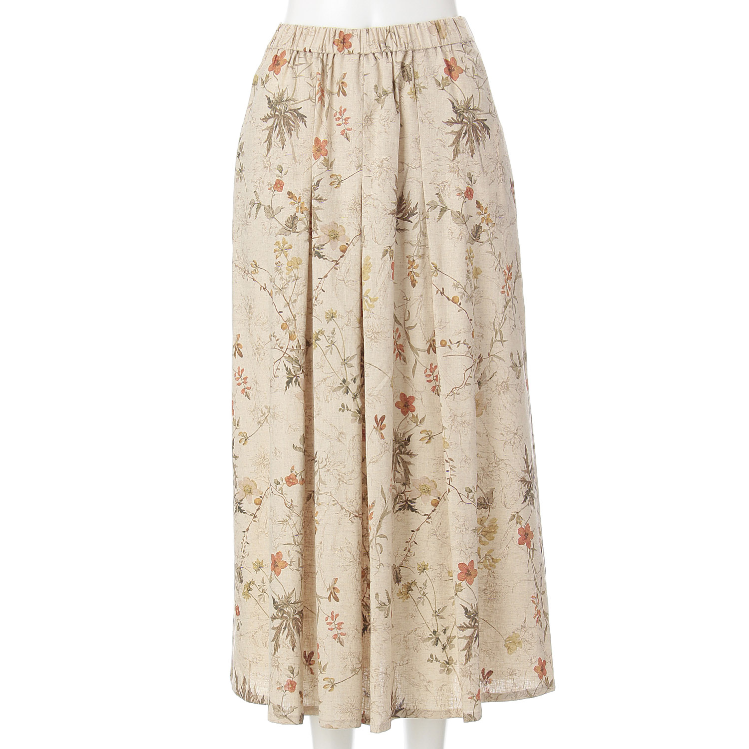 綿麻プリントスカート - 画像2