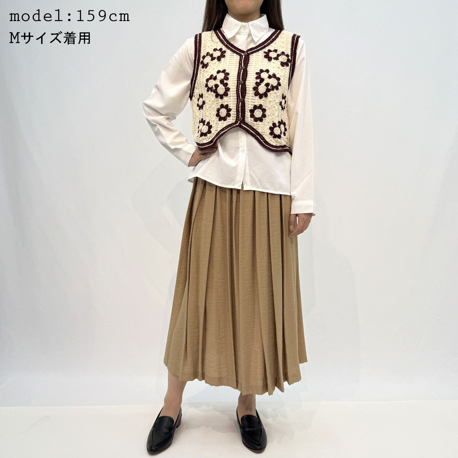 レーヨン麻スラブスカート