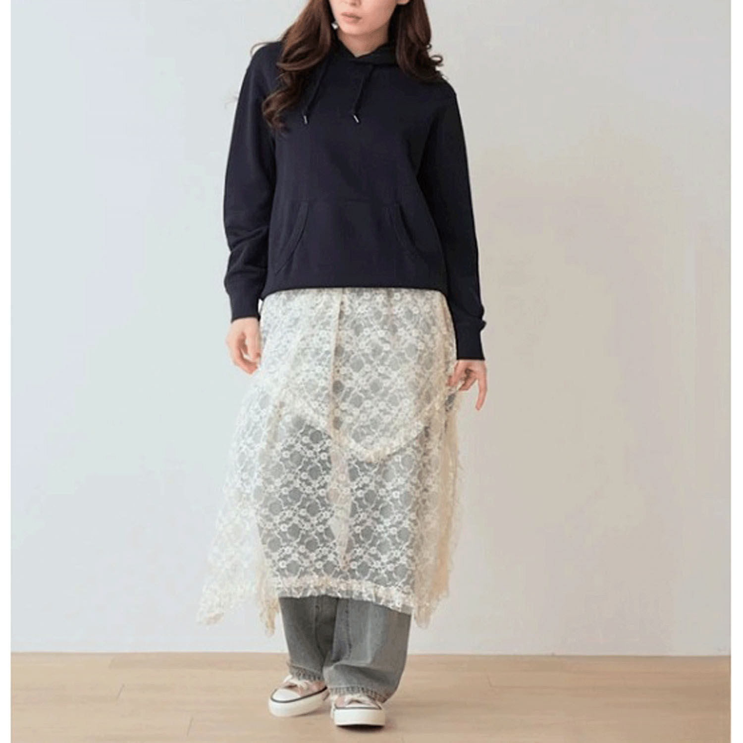 Nohea レースレイヤード アシンメトリースカート - 画像15