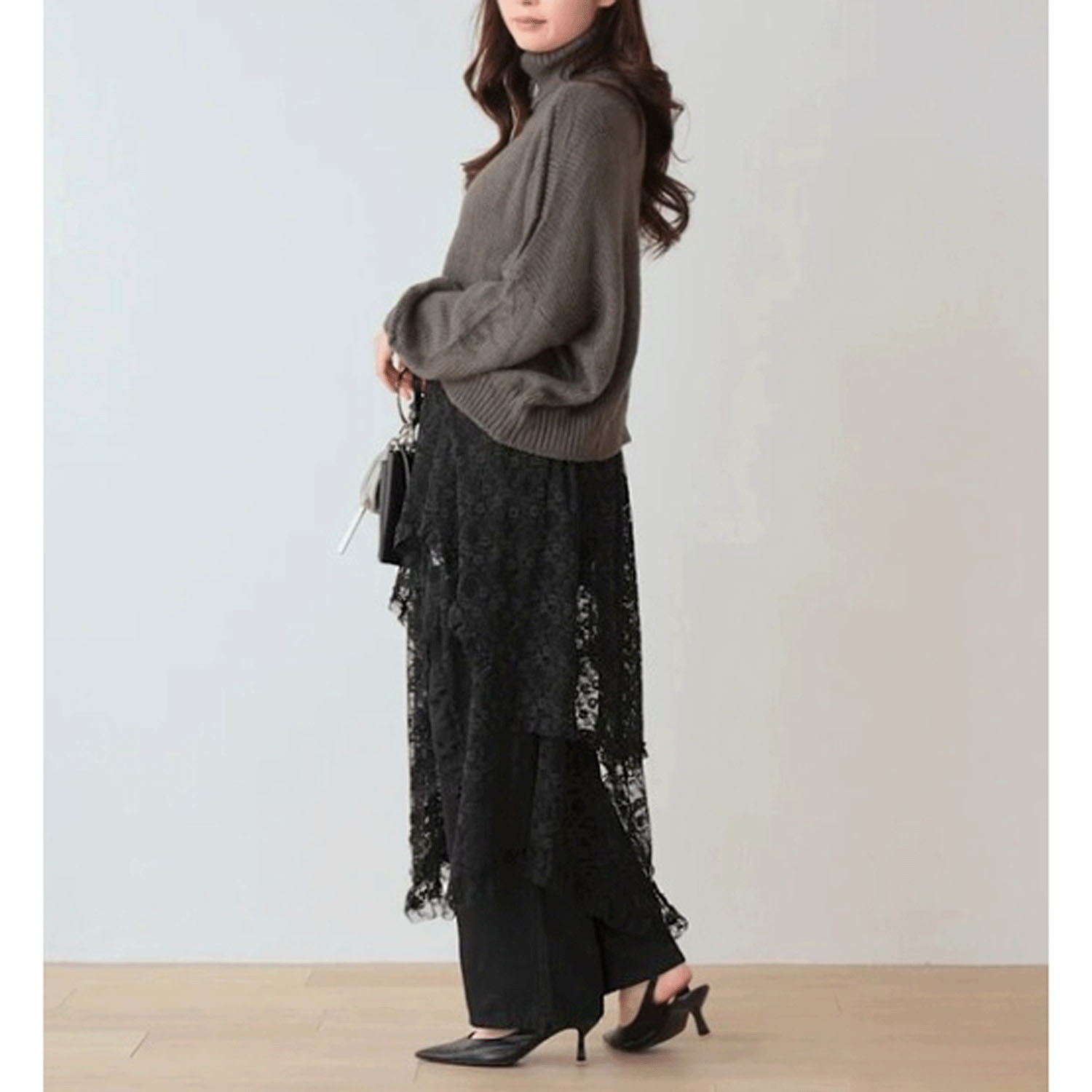 Nohea レースレイヤード アシンメトリースカート - 画像10