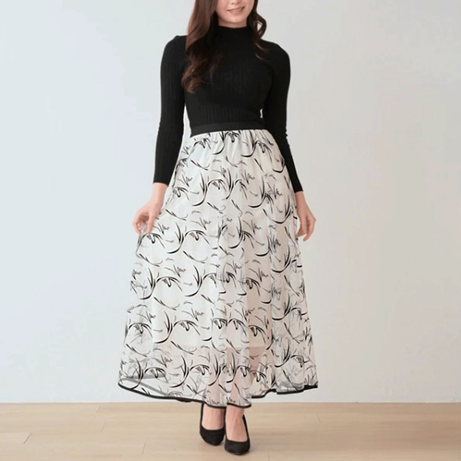 Nohea フロッキープリントチュールスカート - 画像17